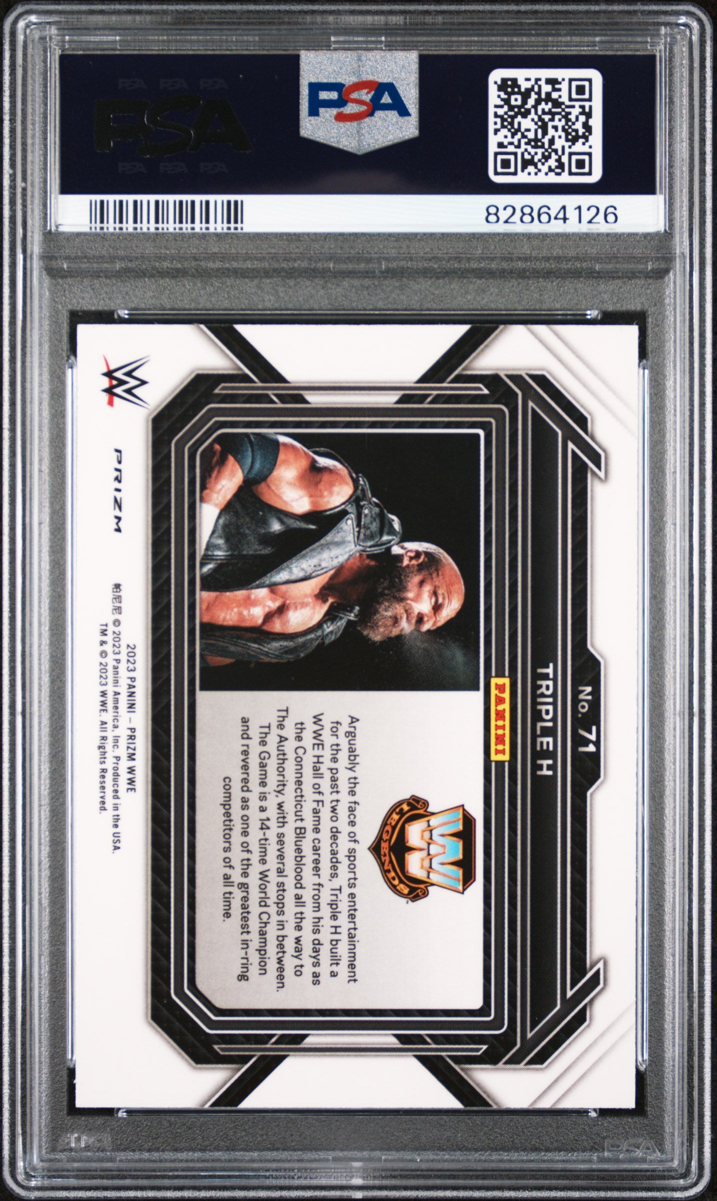 2023 Panini Prizm WWE #71 Triple H – Ruby Wave – PSA 10 Gem Mint