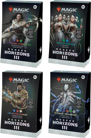 Magic: The Gathering Modern Horizons 3 Commander Deck Bundle - Includes All 4 Decks (Graveyard Overdrive, Tricky Terrain, Creative Energy, and Eldrazi Incursion) PRESALE 6/14