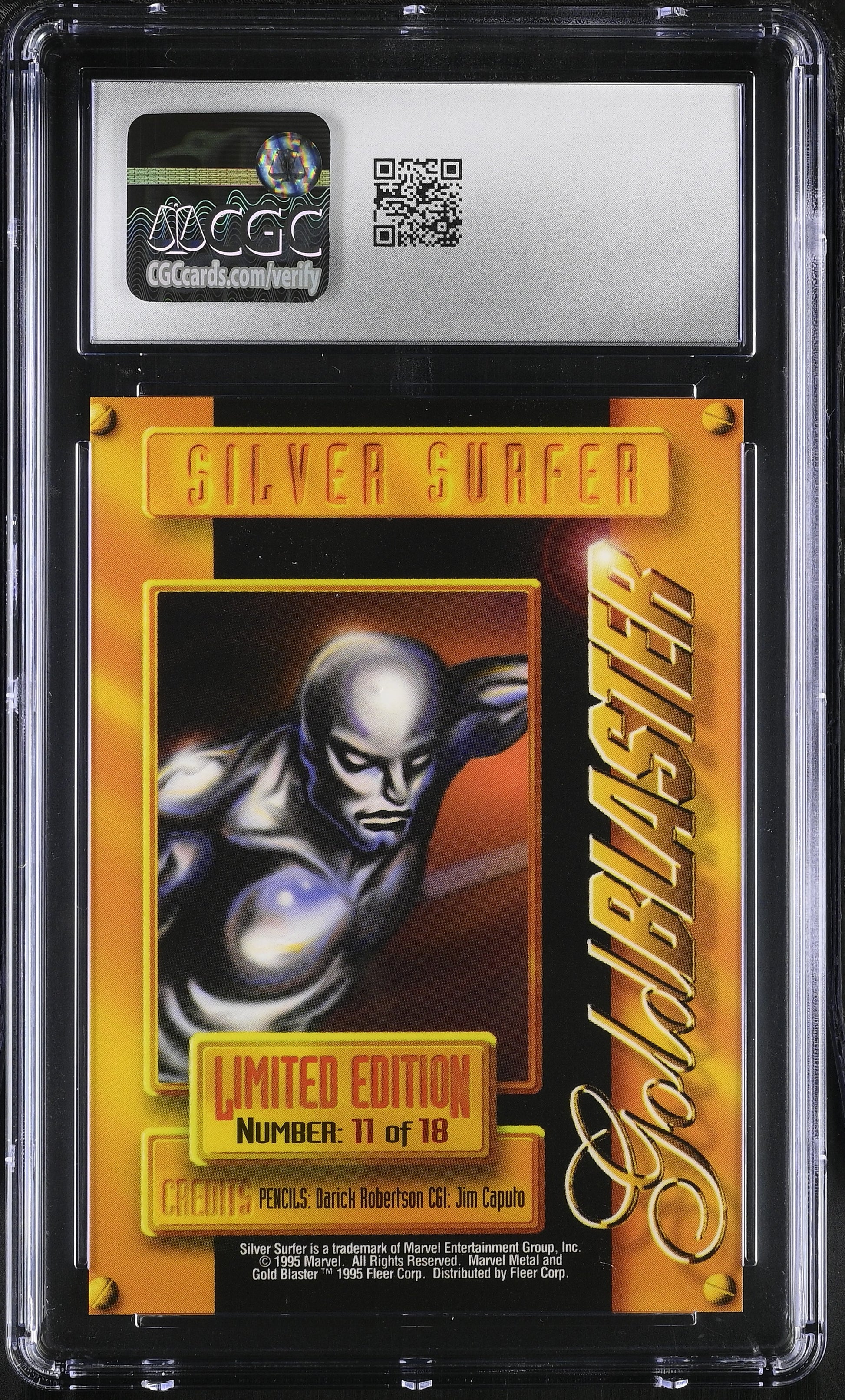 Silver Surfer Marvel Metal Inaugural Edition – Gold Blasters 11/18 – CGC 10 Gem Mint