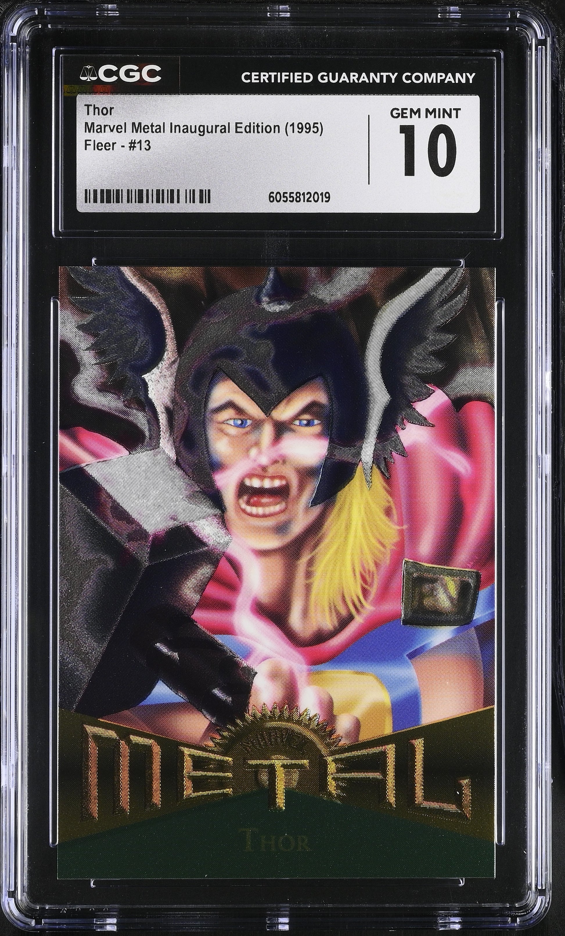 Thor trading card from Marvel Metal Inaugural Edition with CGC certification label