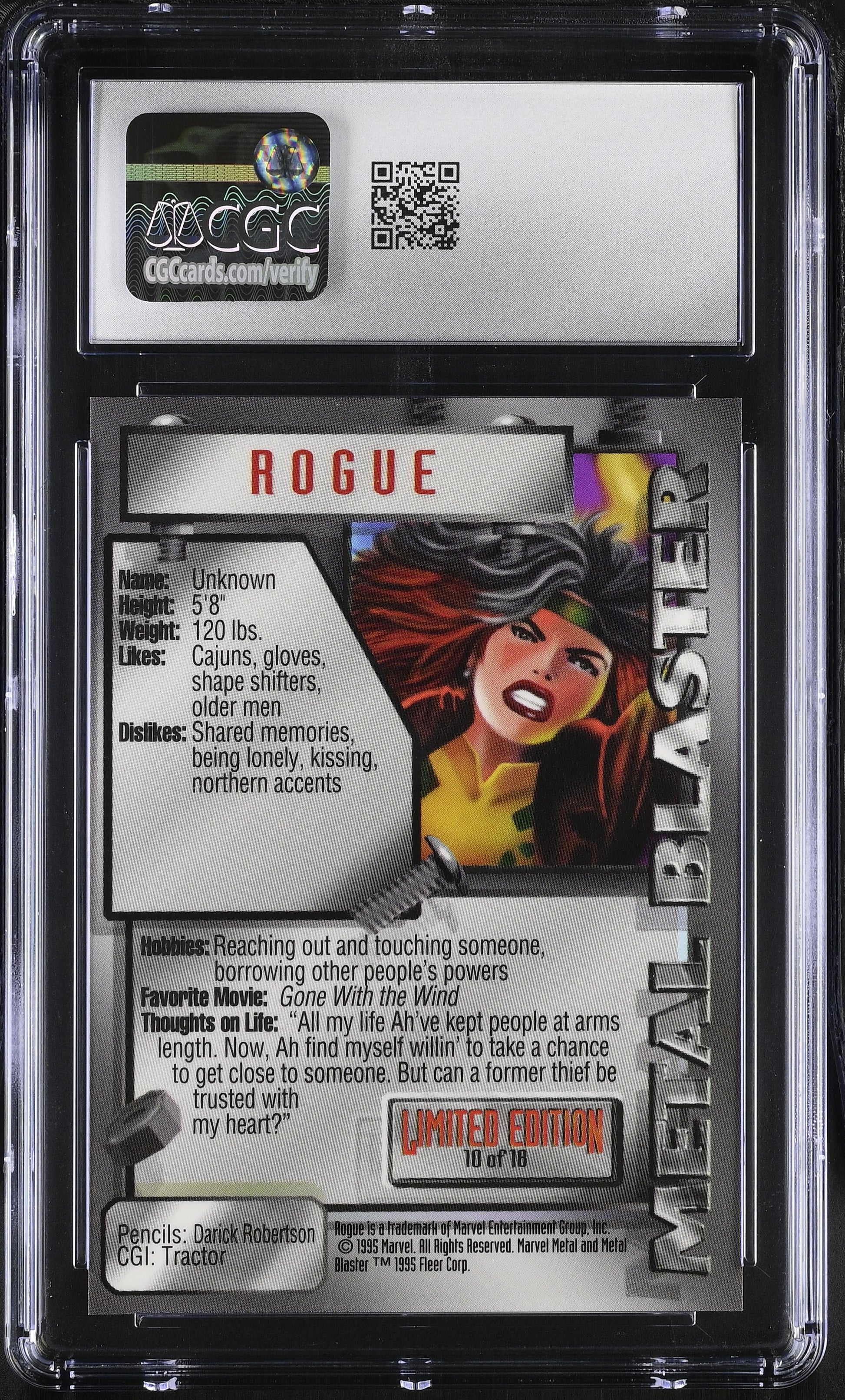 Rogue Marvel Metal Inaugural Edition – Metal Blasters 10/18 – CGC 10 Gem Mint