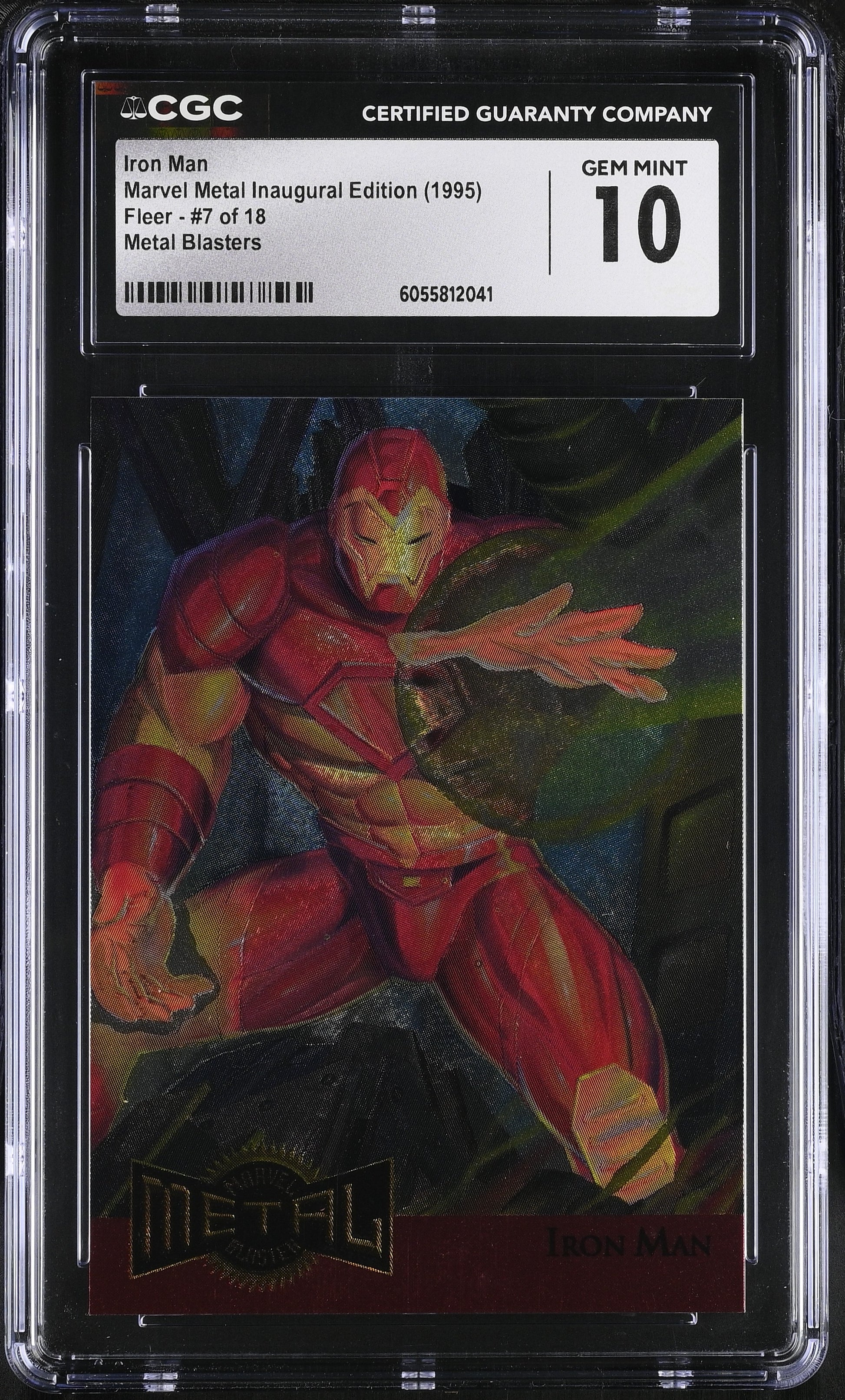 Marvel Metal card featuring Iron Man with CGC certification label