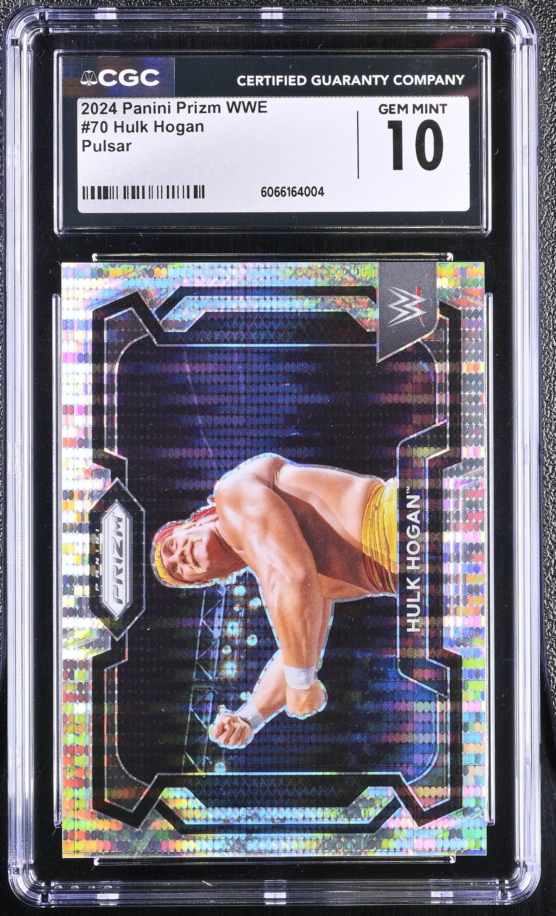 Wrestling trading card of Hulk Hogan in a CGC holder with grading label