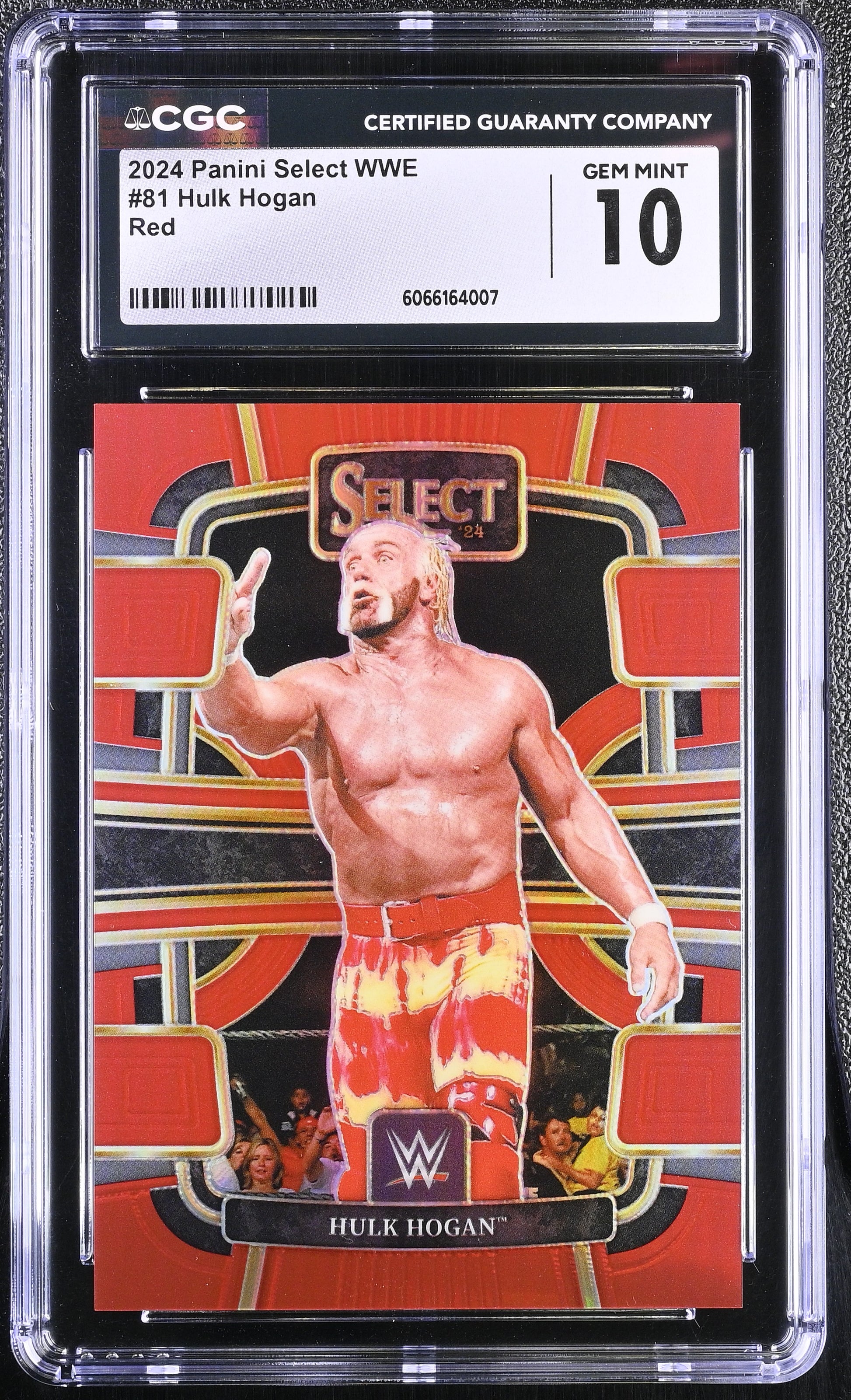 2024 Panini Select WWE #81 Hulk Hogan – Red Parallel – CGC 10 Gem Mint