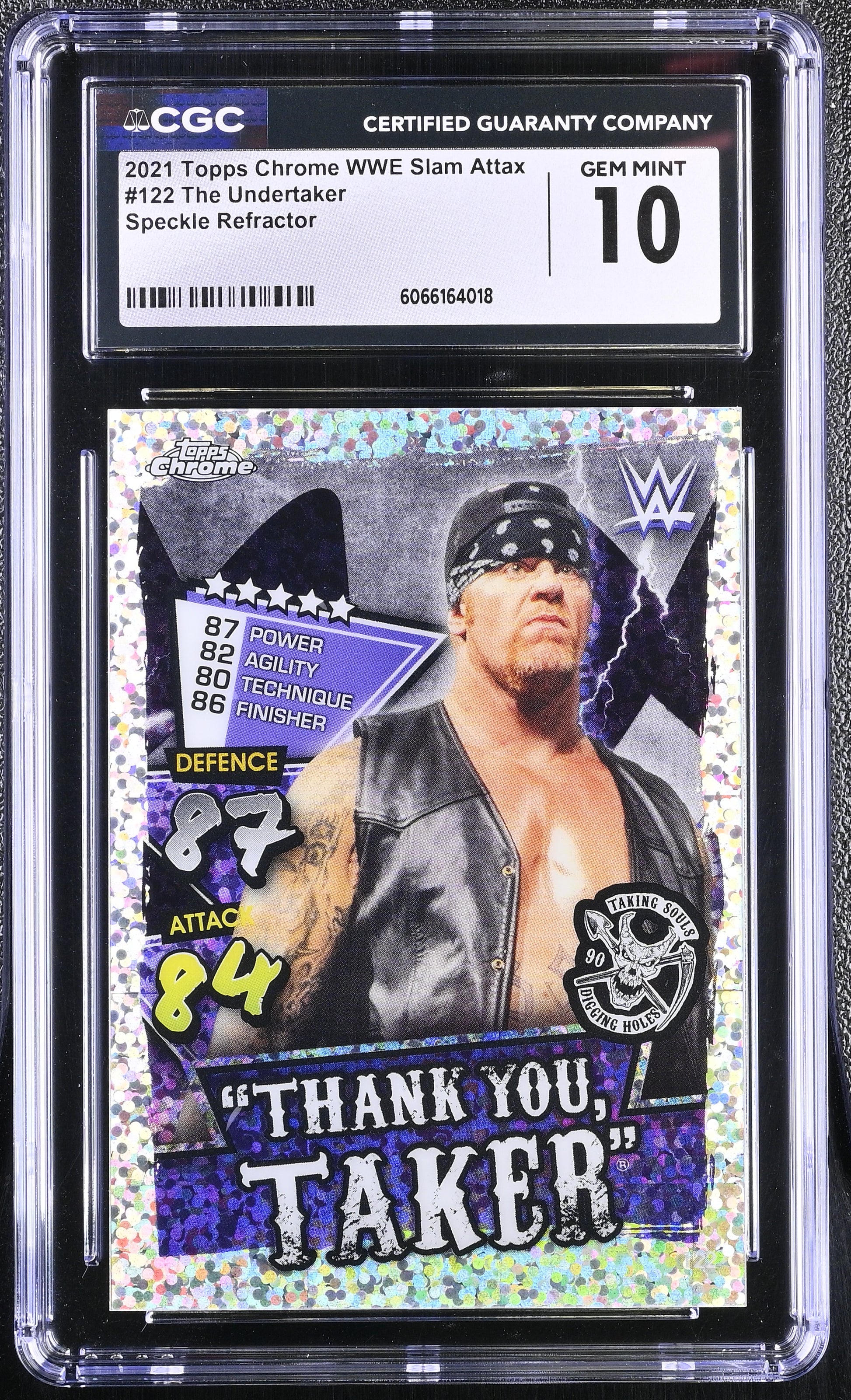 Trading card of The Undertaker with CGC grading label