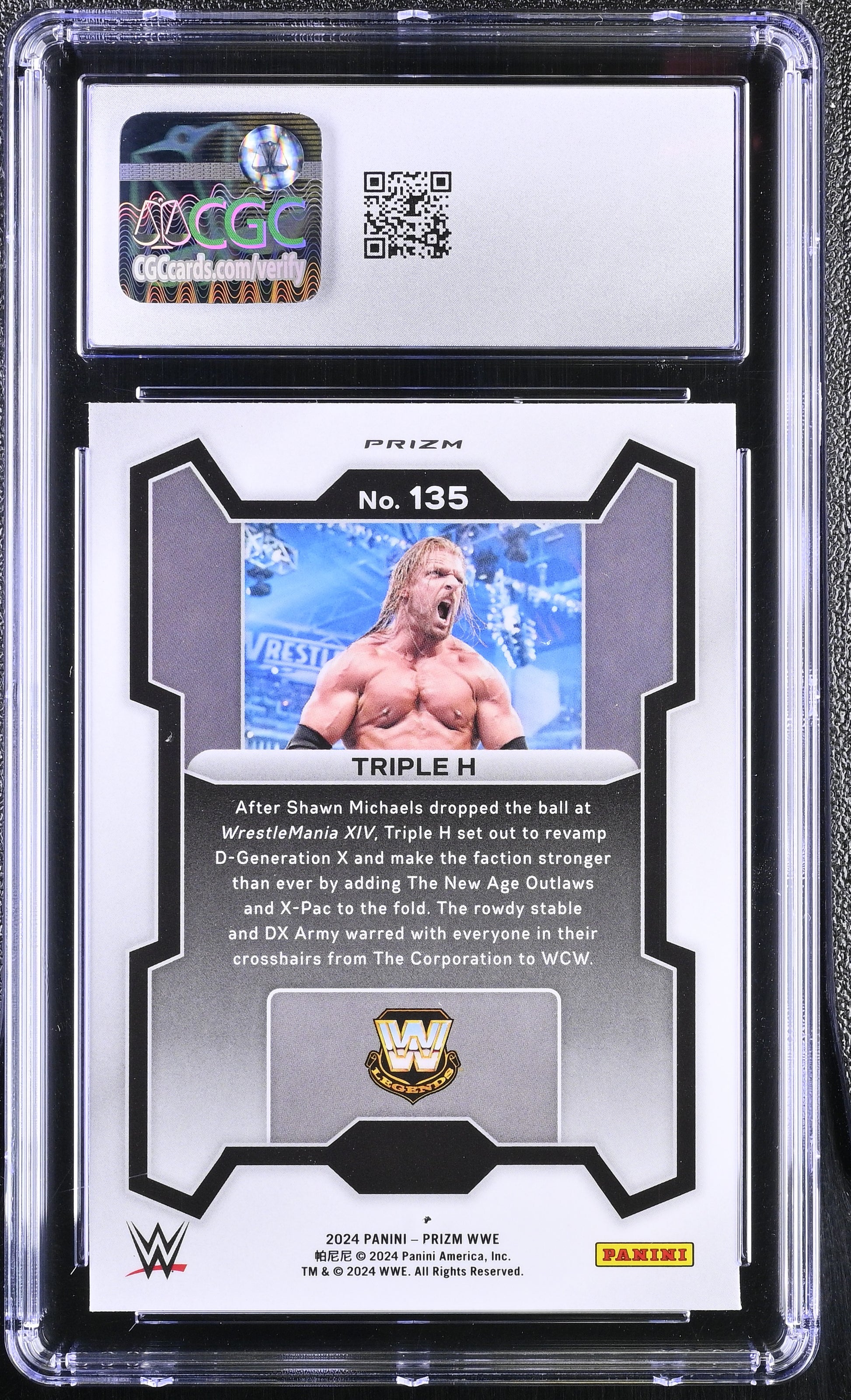 2024 Panini Prizm WWE #135 Triple H – Green Parallel – CGC 10 Gem Mint
