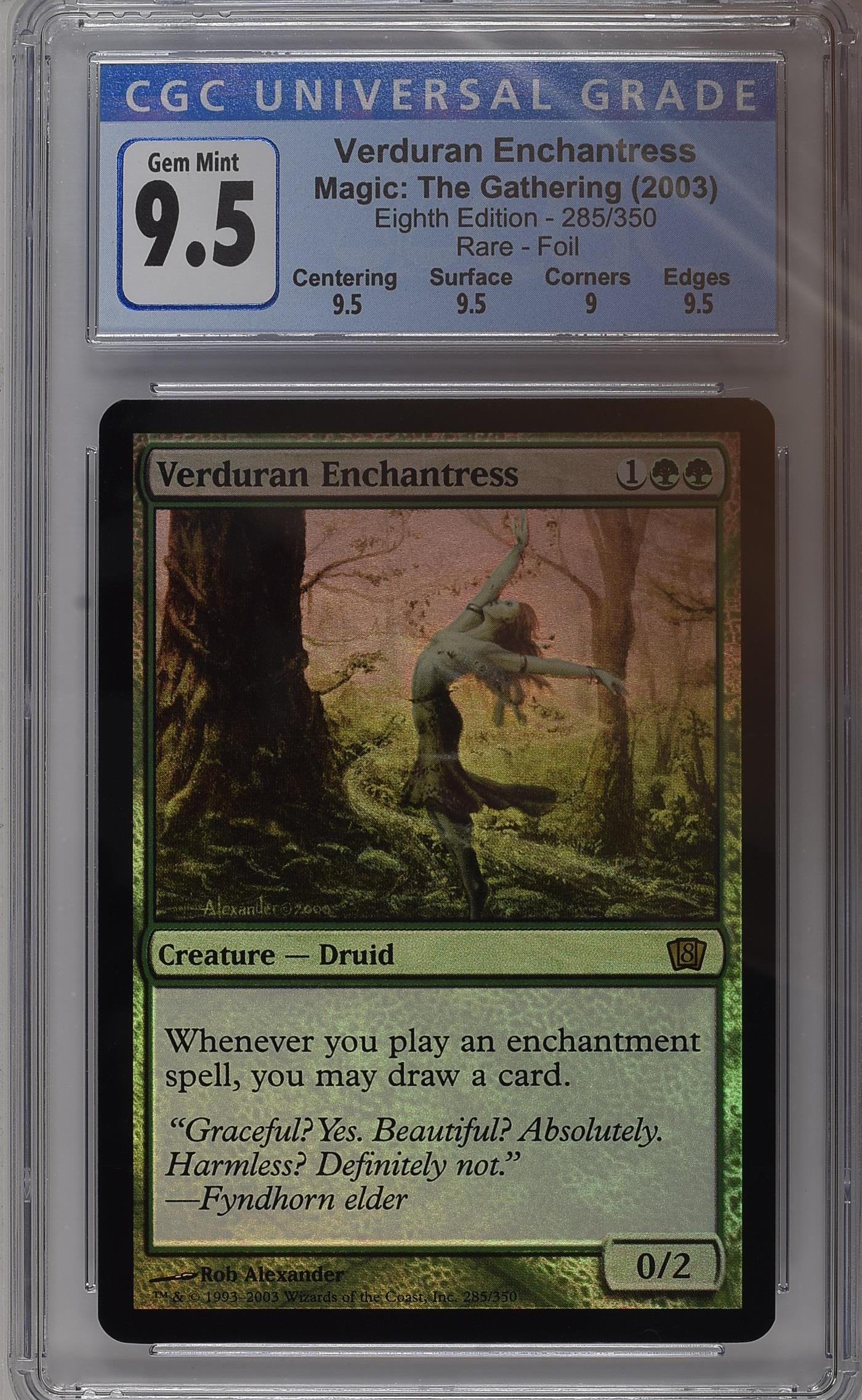 1999 MTG Verduran Enchantress – Eighth Edition Foil #285 – CGC 9.5 Gem Mint