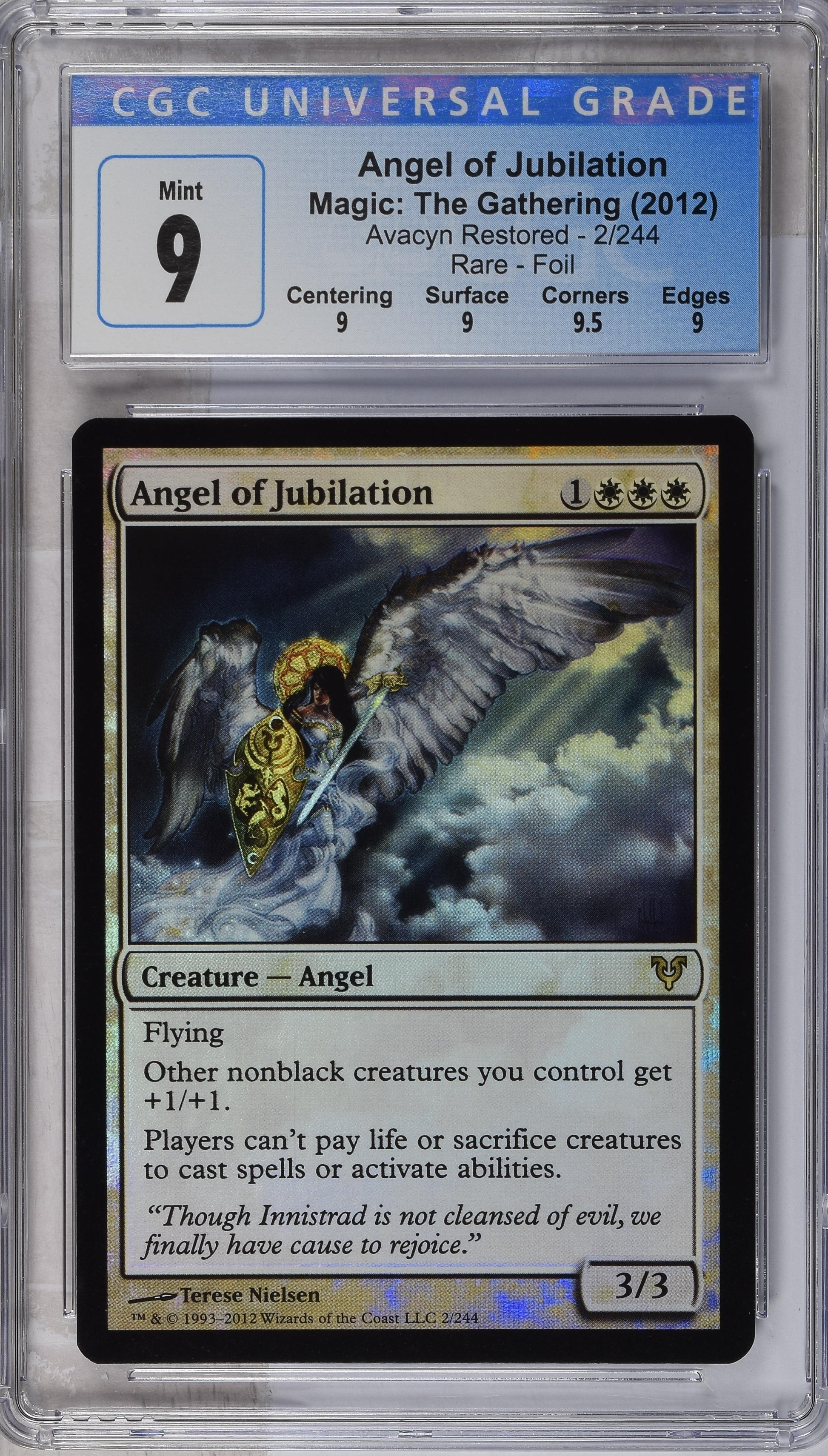 2012 MTG Angel of Jubilation – Avacyn Restored Foil – CGC 9 Mint