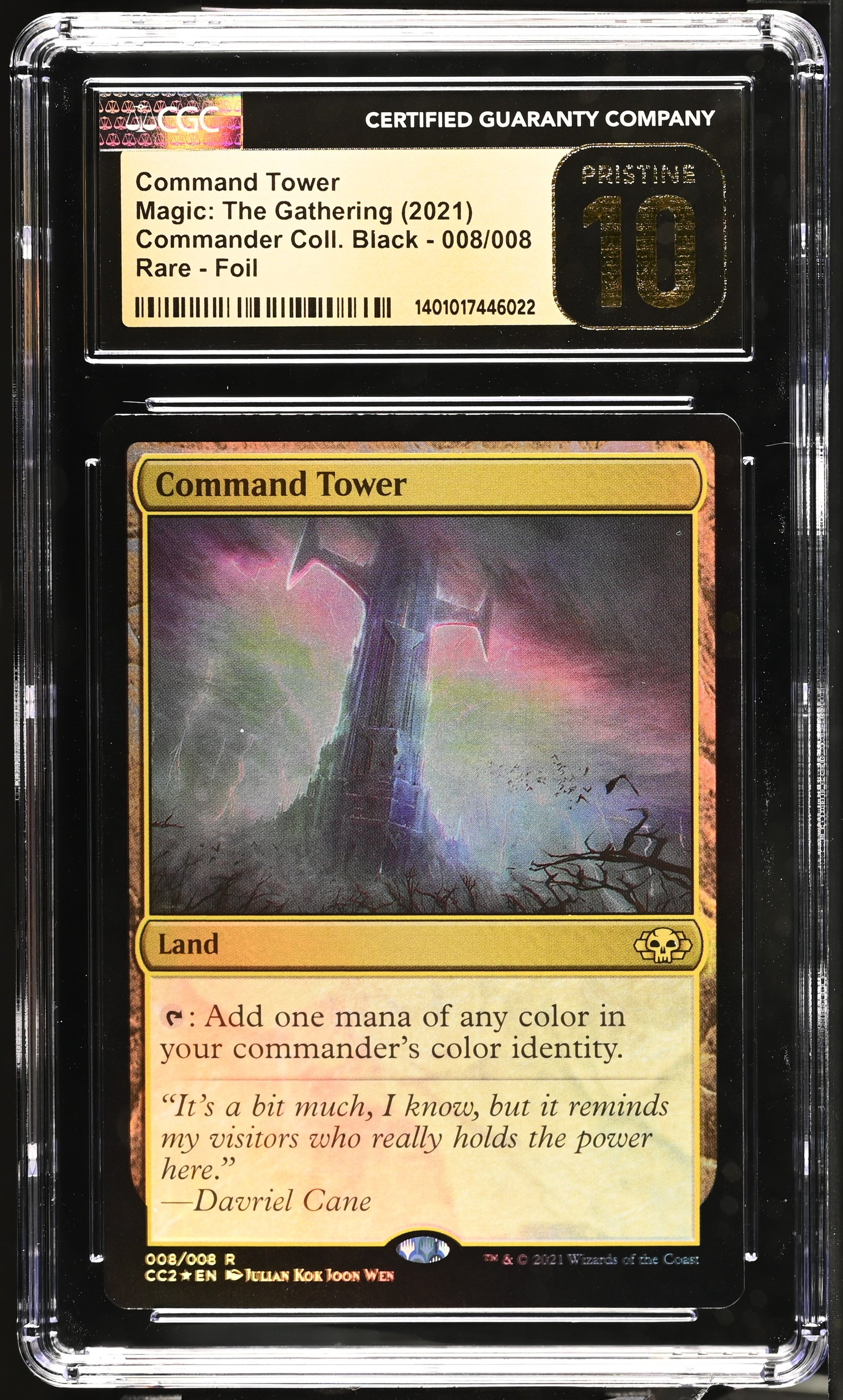 2022 MTG Commander Collection: Black — Command Tower (Foil) — CGC 10 Pristine