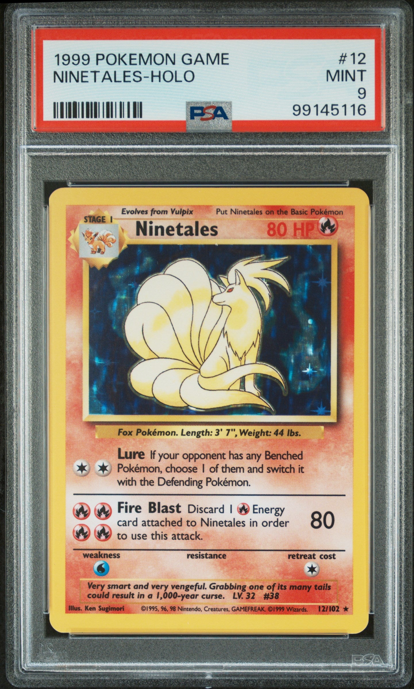 1999 Pokémon Base Set Ninetales Holo – PSA 9 Mint – Classic Unlimited
