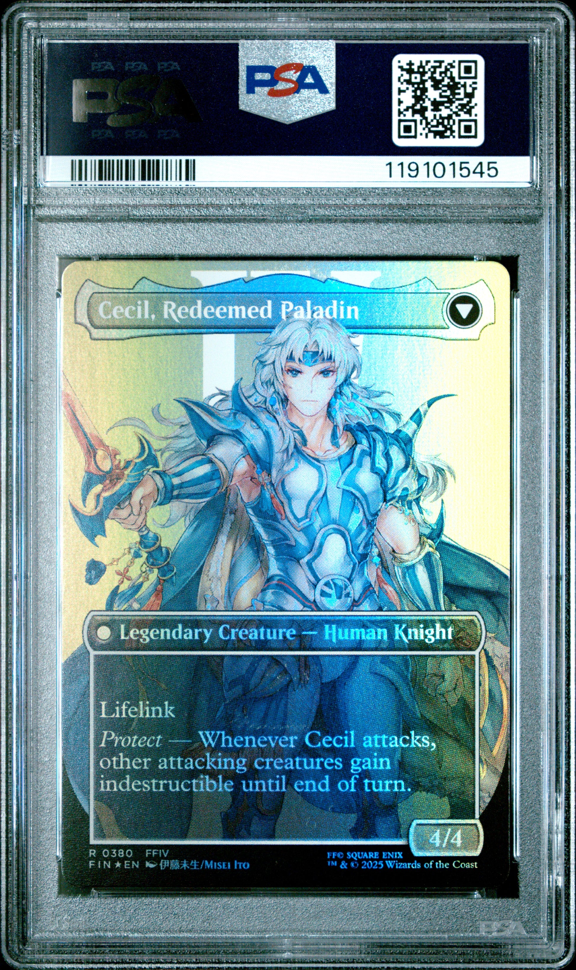 2025 MTG Final Fantasy Cecil, Dark Knight #0380 – Character Borderless Foil – PSA 10