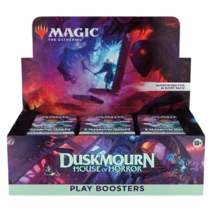 Box of 'Duskmourn: House of Horror' play boosters for 'Magic: The Gathering'.