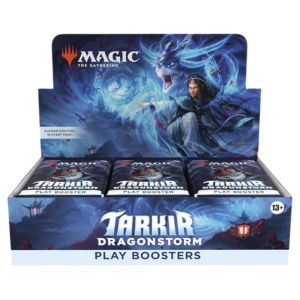 Tarkir Dragonstorm play boosters packaging with 'Magic: The Gathering' branding.