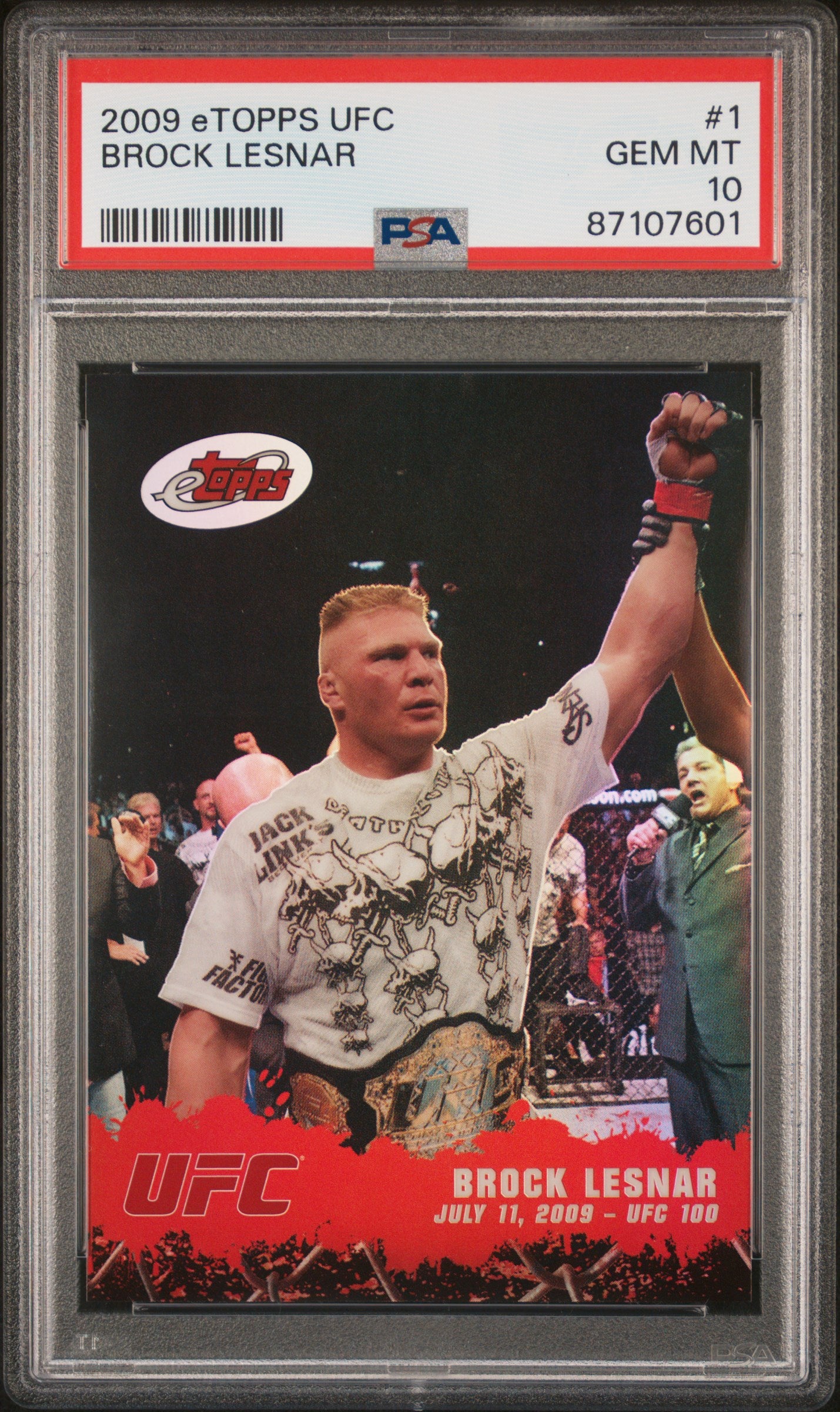 2009 eTopps UFC #1 Brock Lesnar – PSA 10 Gem Mint