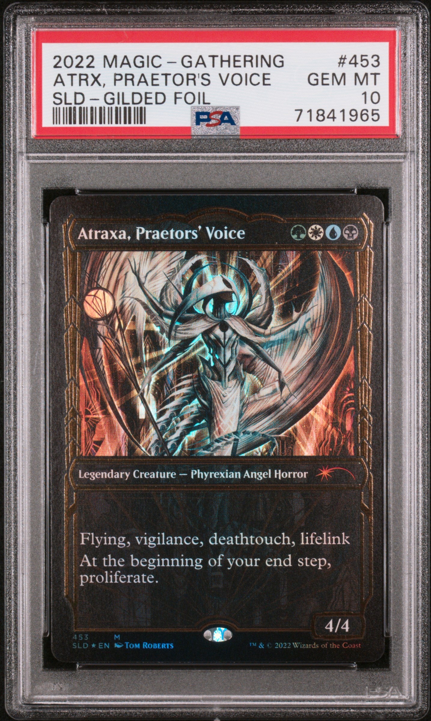 2022 MTG Atraxa, Praetor’s Voice #453 – Gilded Foil Secret Lair Drop – PSA 10 Gem Mint