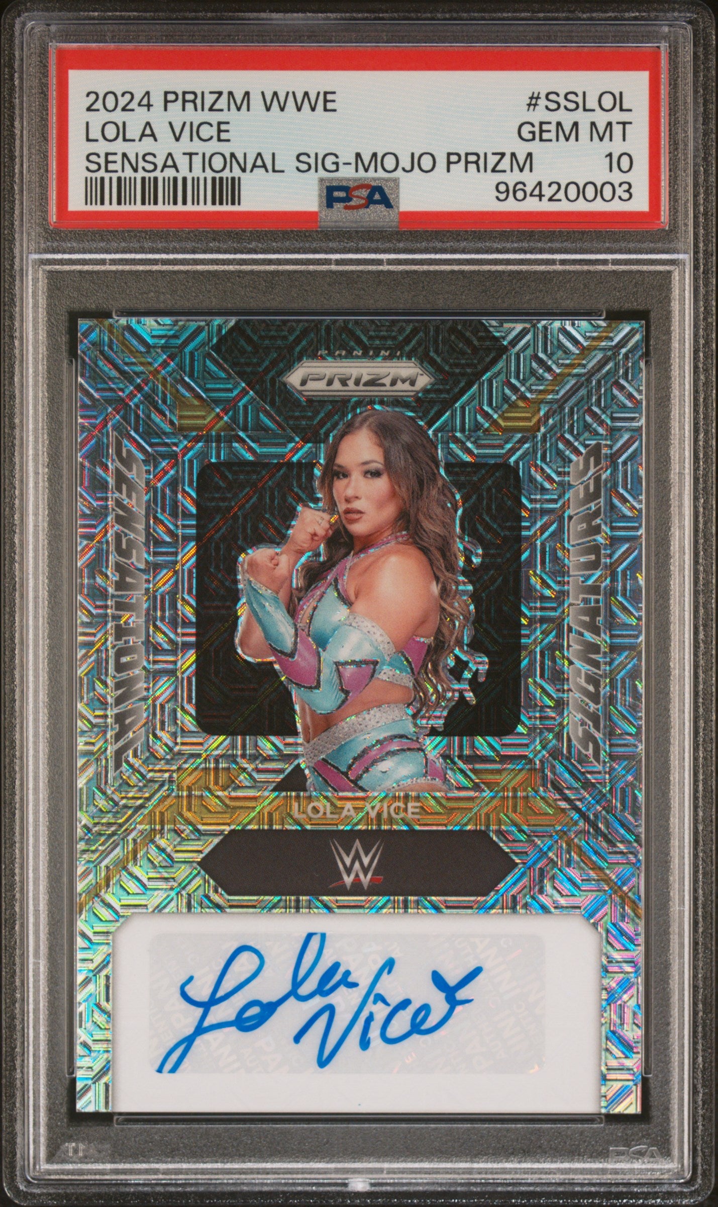 2024 Panini Prizm WWE Sensational Signatures #SSLOL Lola Vice – Mojo Prizm Auto – PSA 10 Gem Mint