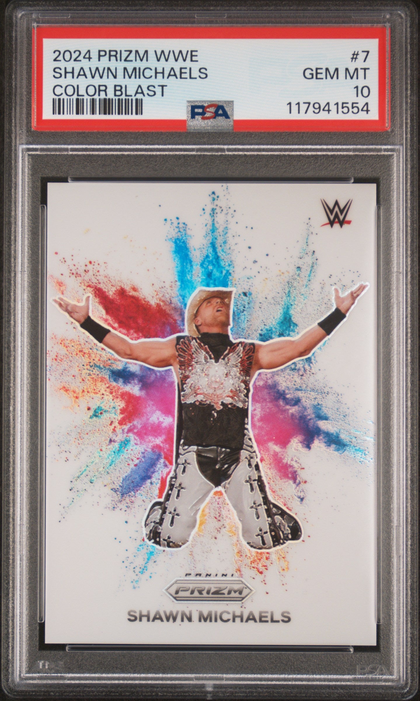2024 Panini Prizm WWE – Color Blast #7 Shawn Michaels – PSA 10 Gem Mint