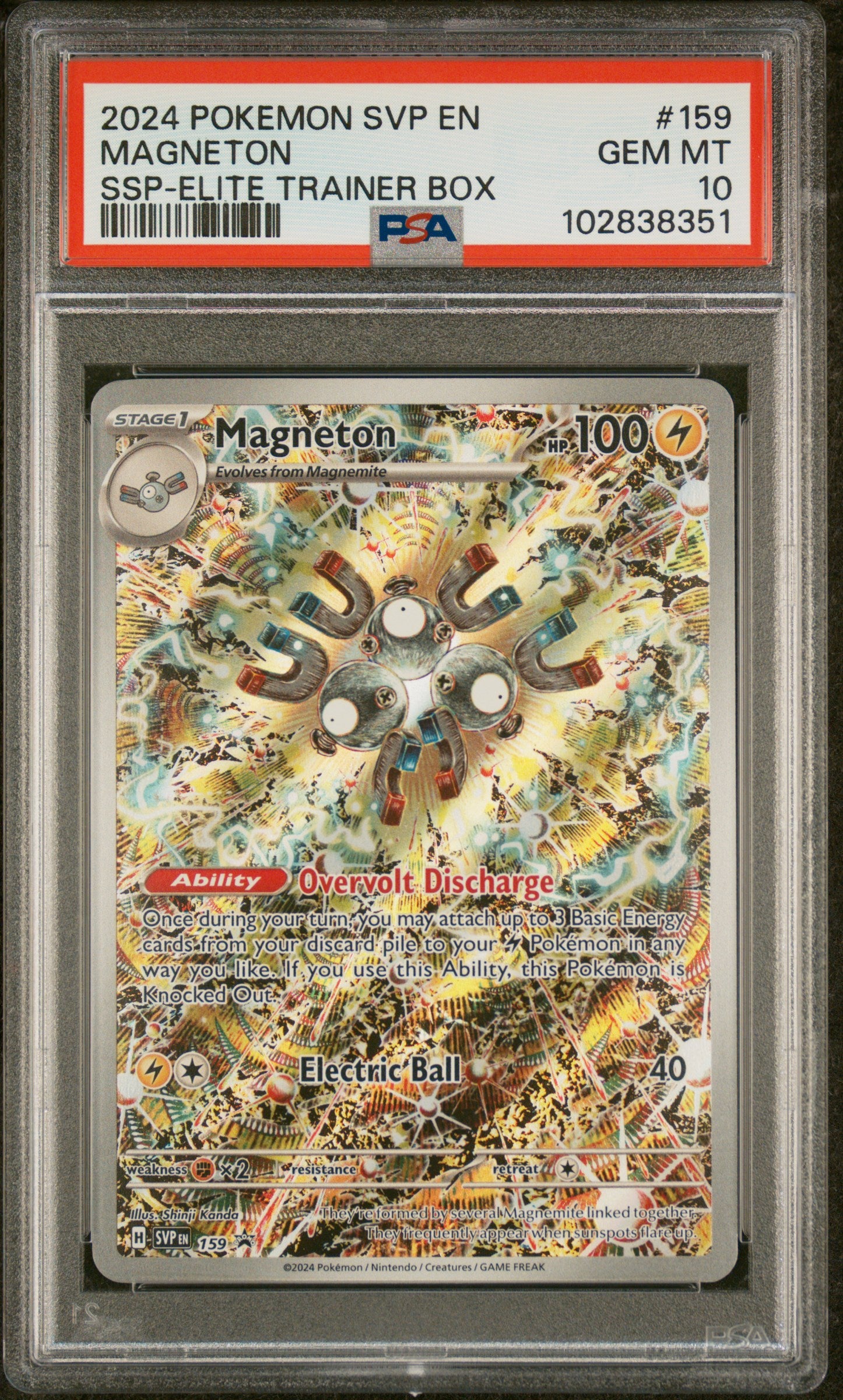 2024 Pokémon Black Star Promo Magneton #159 – Surging Sparks ETB – PSA 10 Gem Mint