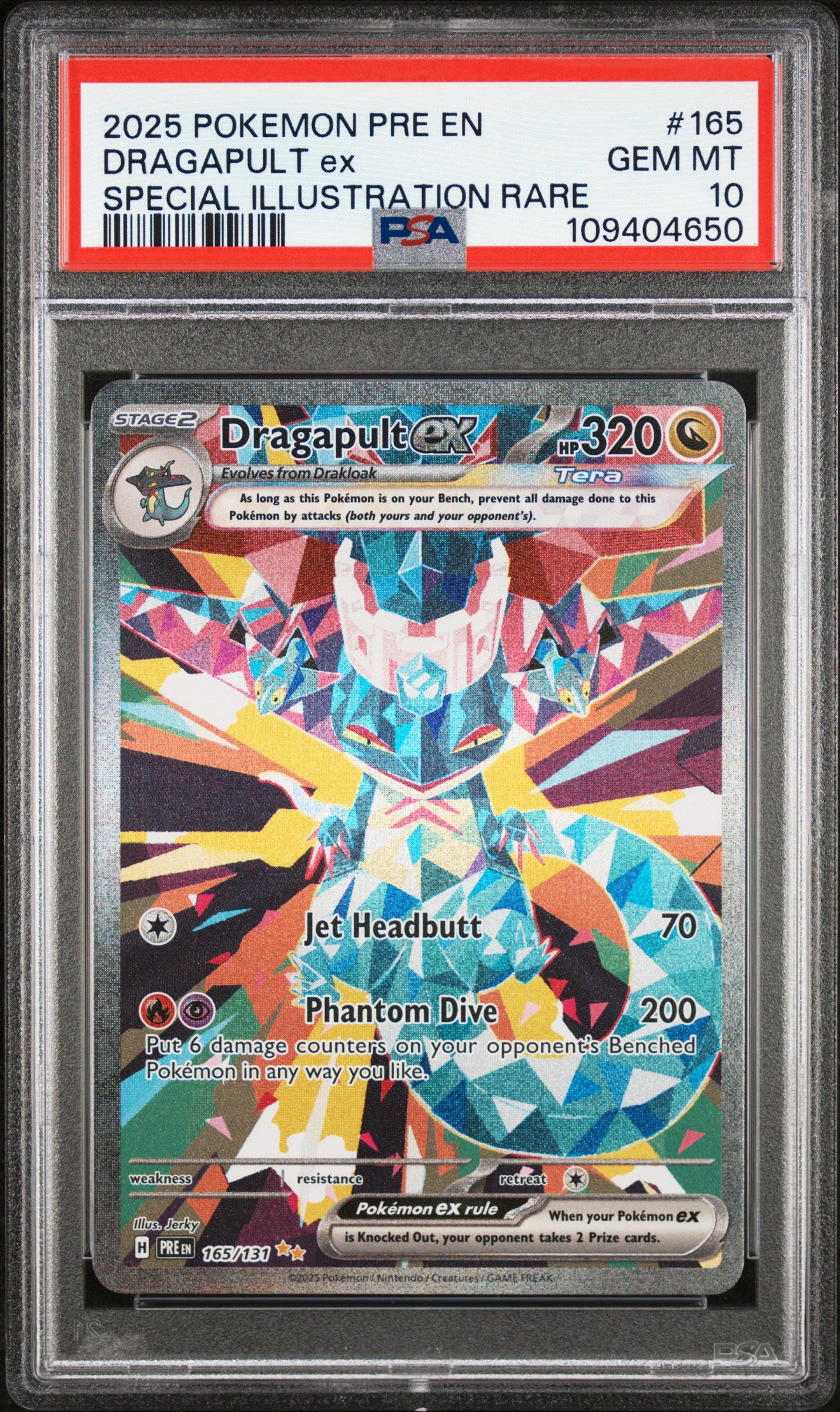 2025 Pokémon Prismatic Evolutions Dragapult ex #165 Special Illustration Rare – PSA 10 Gem Mint