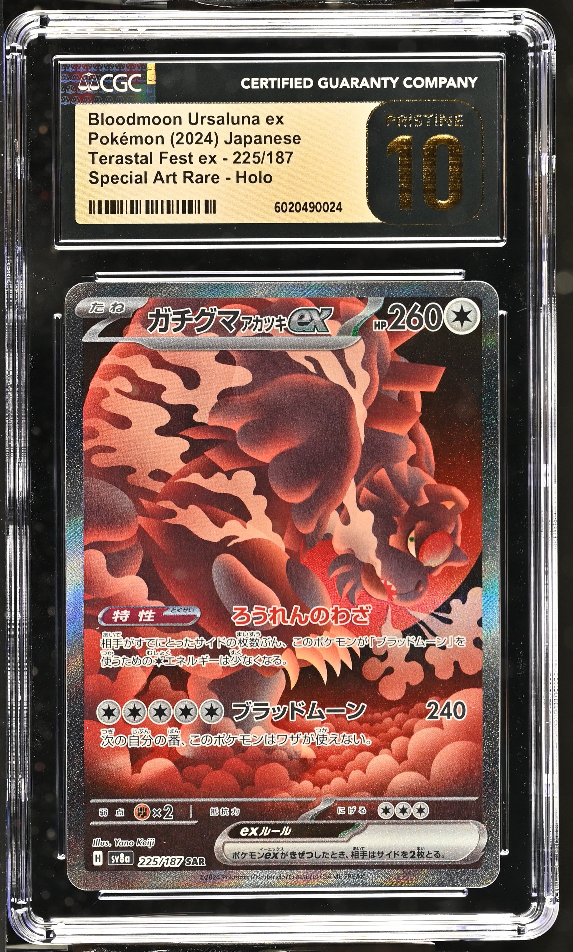 Pokémon JPN Terastal Fest ex – Bloodmoon Ursaluna ex 225/187 SAR – CGC 10 Pristine
