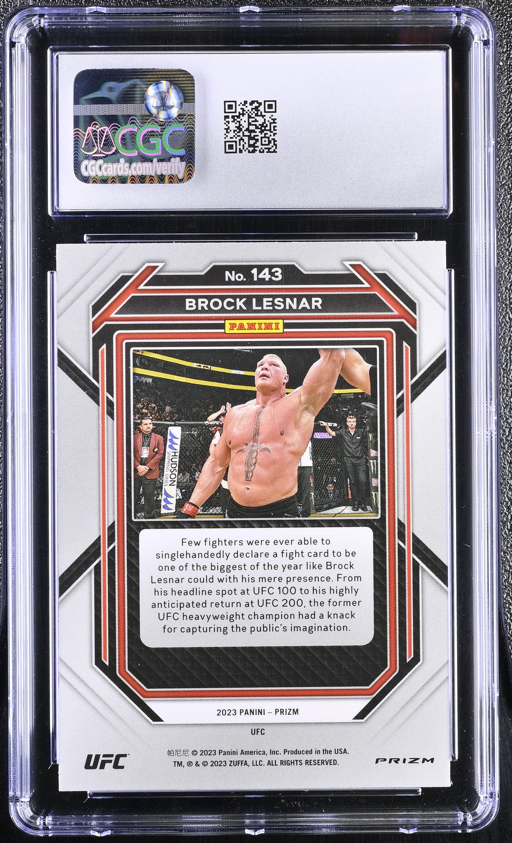 2023 Panini Prizm UFC #143 Brock Lesnar – Ruby Wave Parallel – CGC 10 Gem Mint