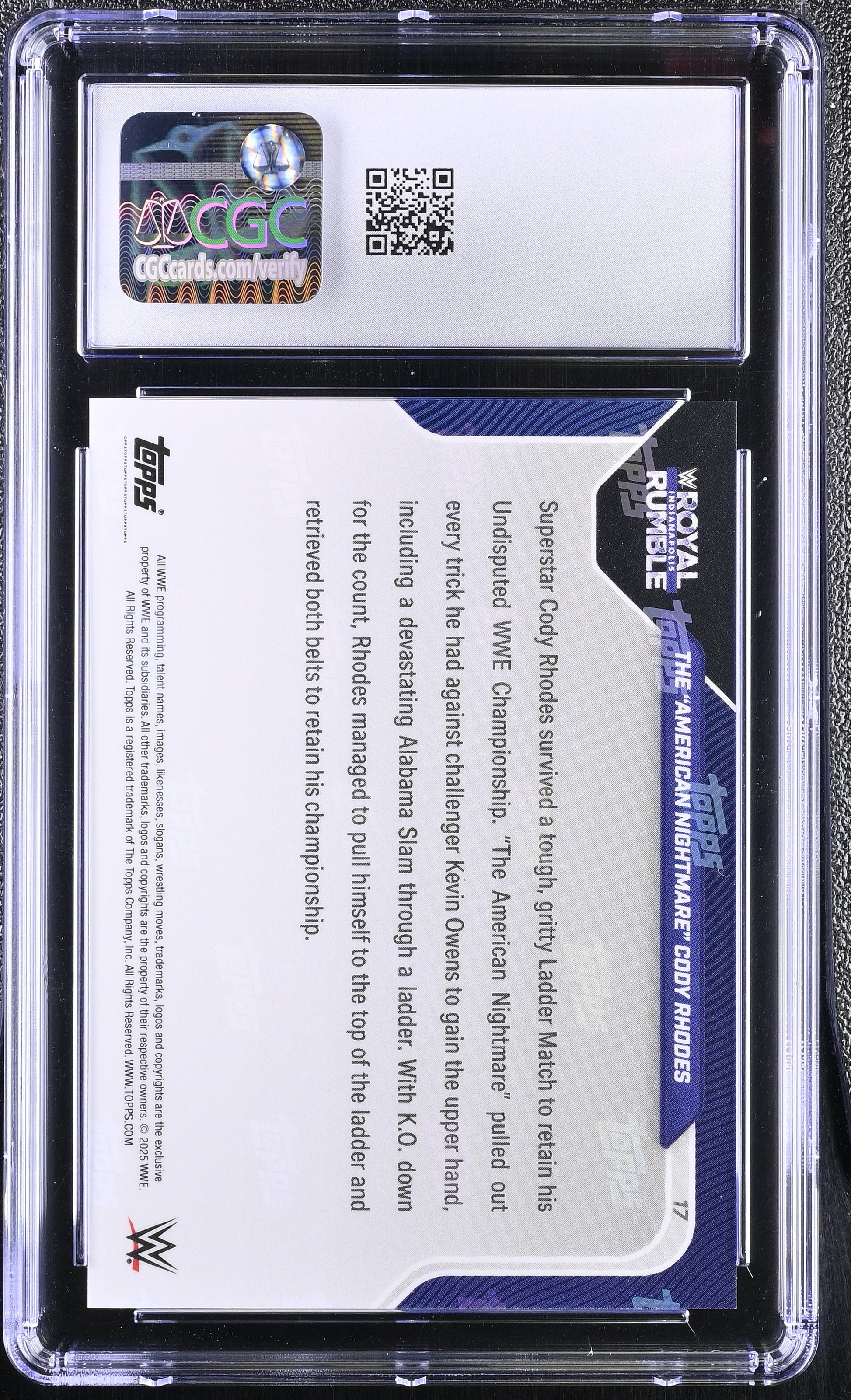 2025 Topps Now WWE #17 Cody Rhodes – CGC 9 Mint