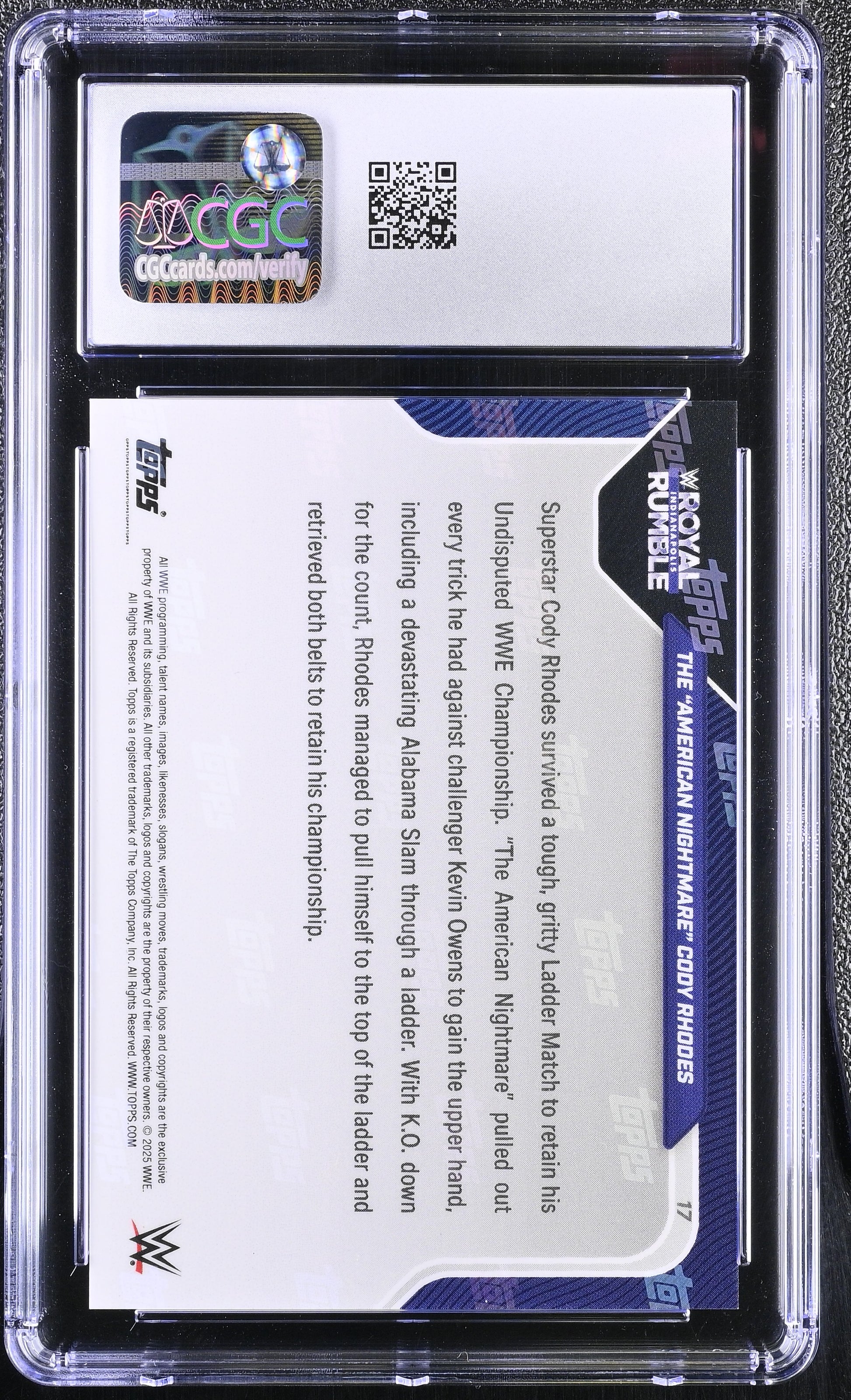 2025 Topps Now WWE #17 Cody Rhodes – CGC 9.5 Mint