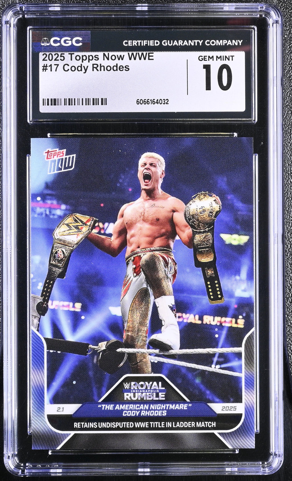 2025 Topps Now WWE #17 Cody Rhodes – CGC 10 Gem Mint