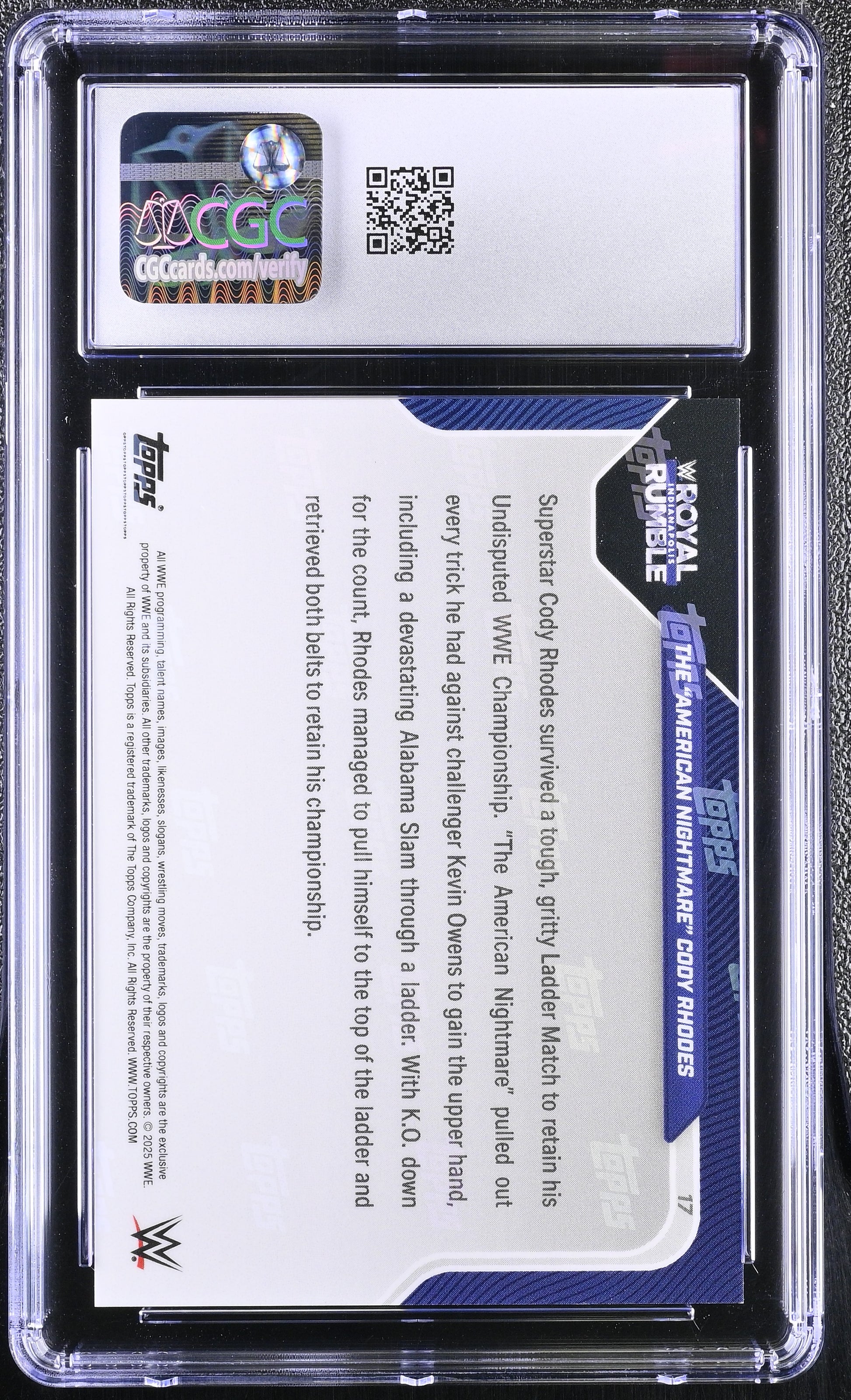 2025 Topps Now WWE #17 Cody Rhodes – CGC 10 Gem Mint