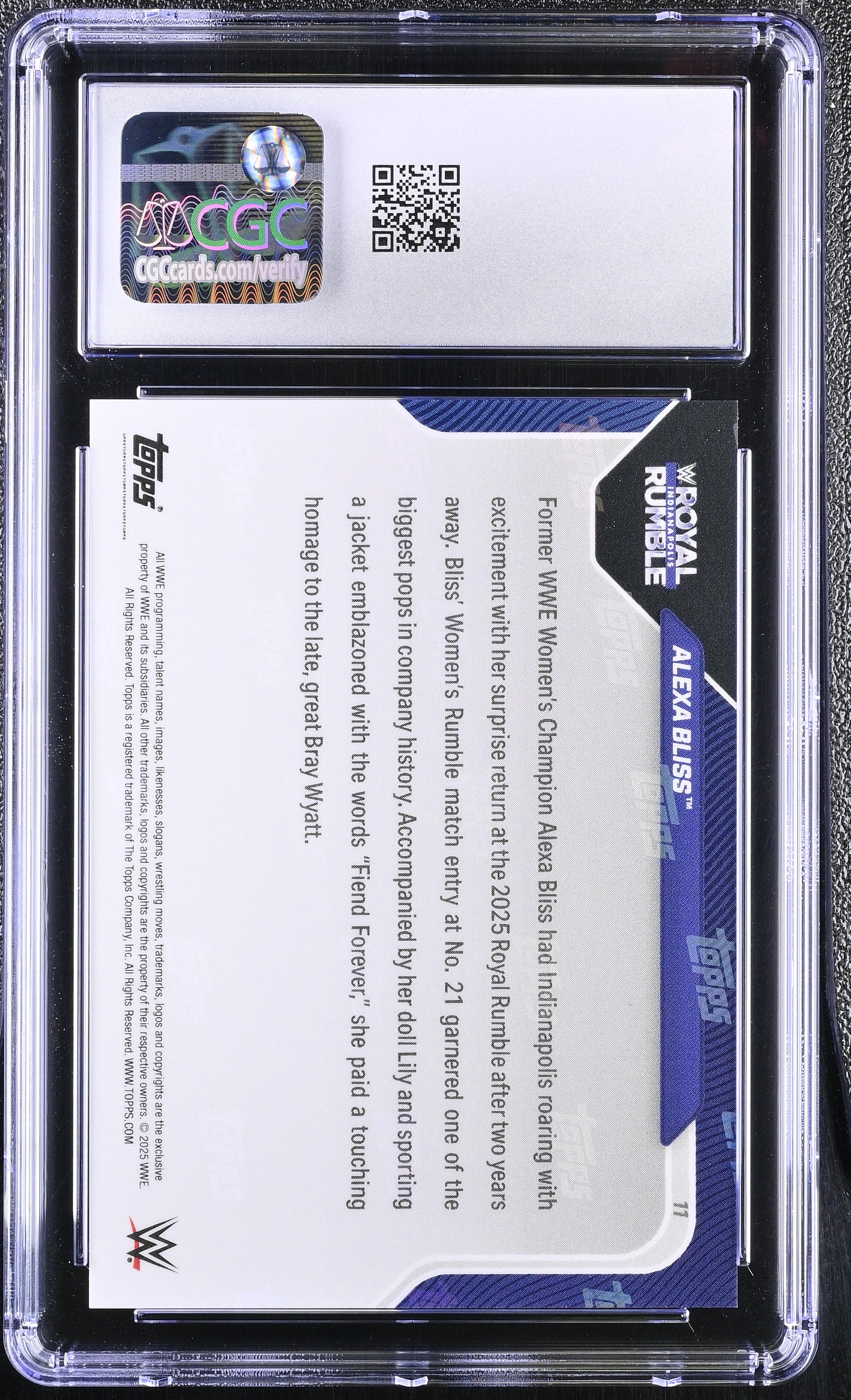2025 Topps Now WWE #11 Alexa Bliss – CGC 9 Mint