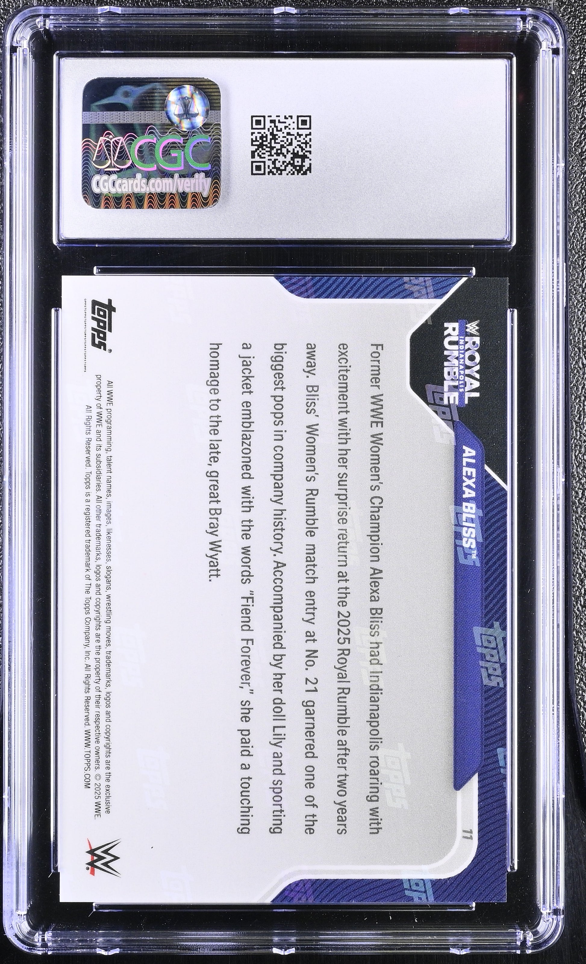 2025 Topps Now WWE #11 Alexa Bliss – CGC 10 Gem Mint