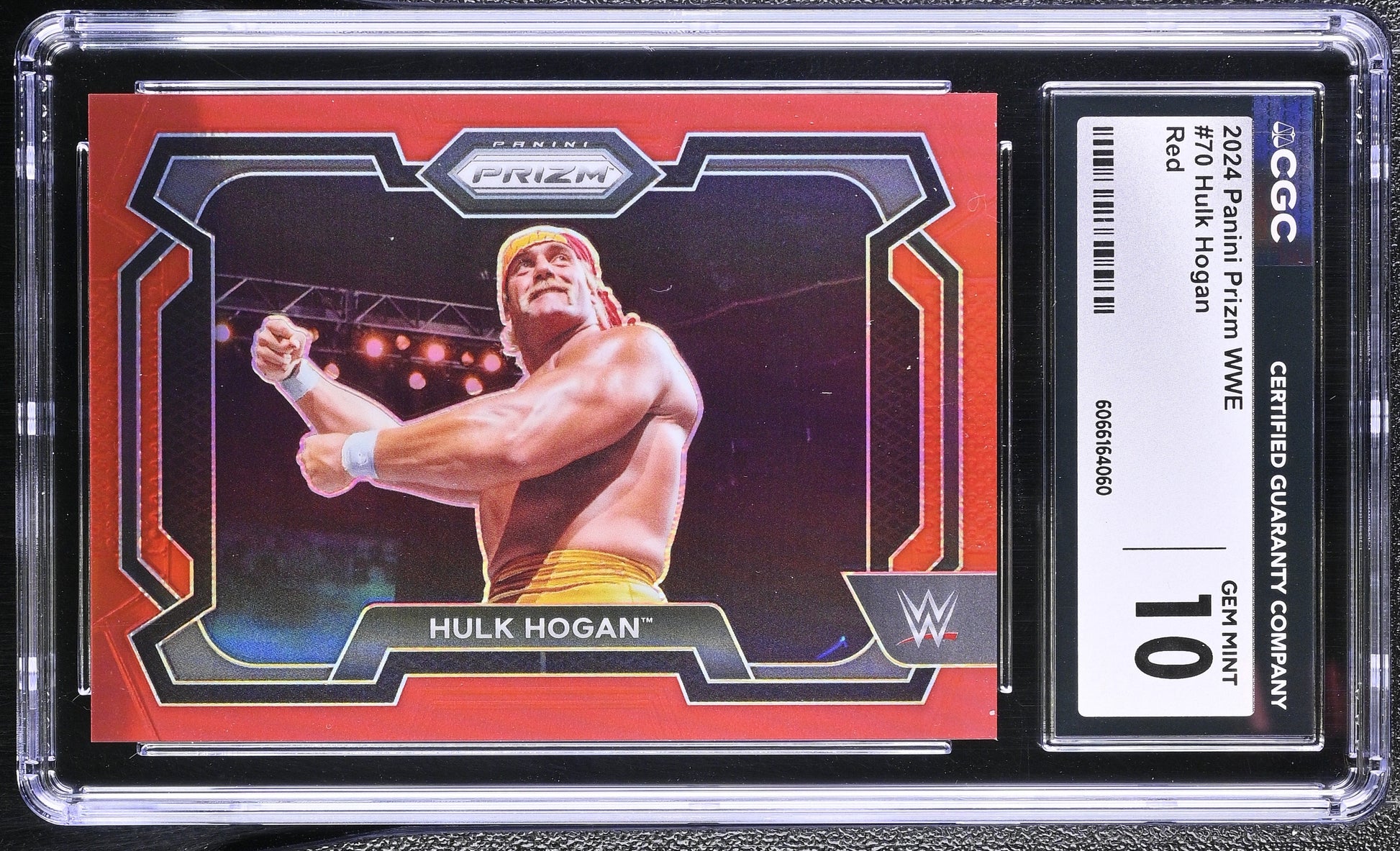 2024 Panini Prizm WWE #70 Hulk Hogan – Red Prizm Parallel – CGC 10 Gem Mint