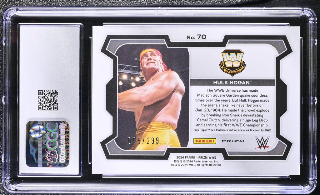 2024 Panini Prizm WWE #70 Hulk Hogan – Red Prizm Parallel – CGC 10 Gem Mint