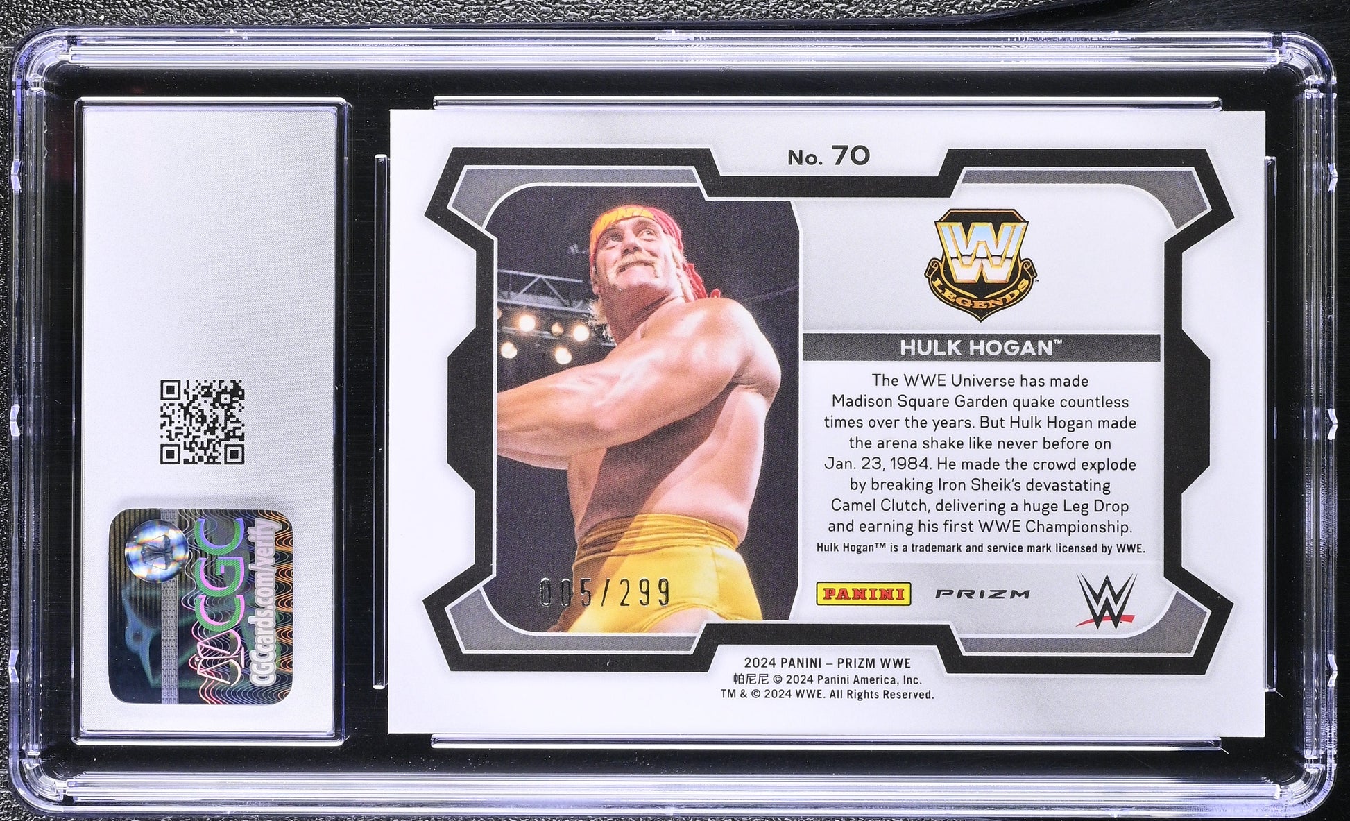 2024 Panini Prizm WWE #70 Hulk Hogan – Red Prizm Parallel – CGC 10 Gem Mint