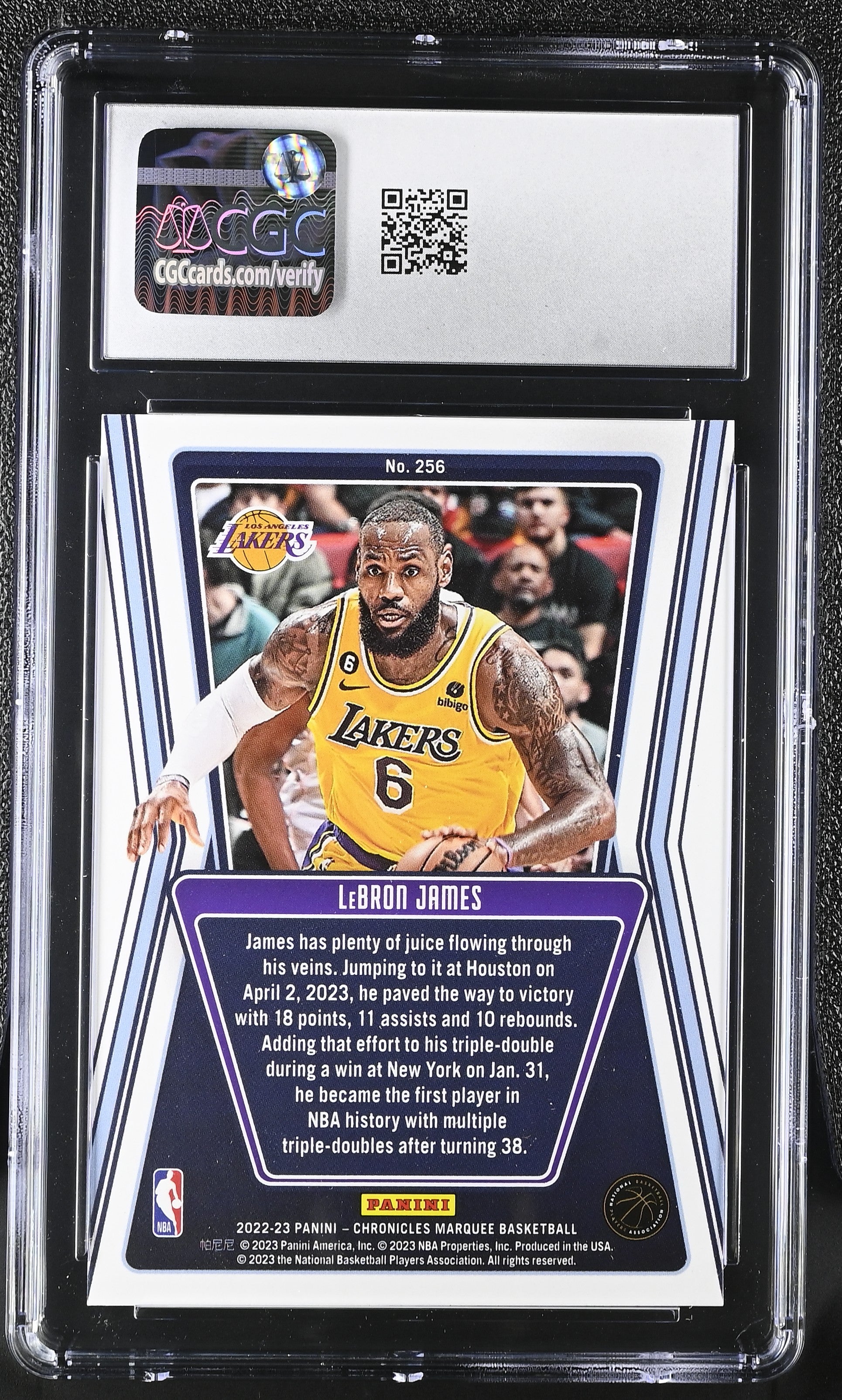 2022-23 Panini Chronicles Marquee LeBron James #265 – CGC 10 Gem Mint – Los Angeles Lakers