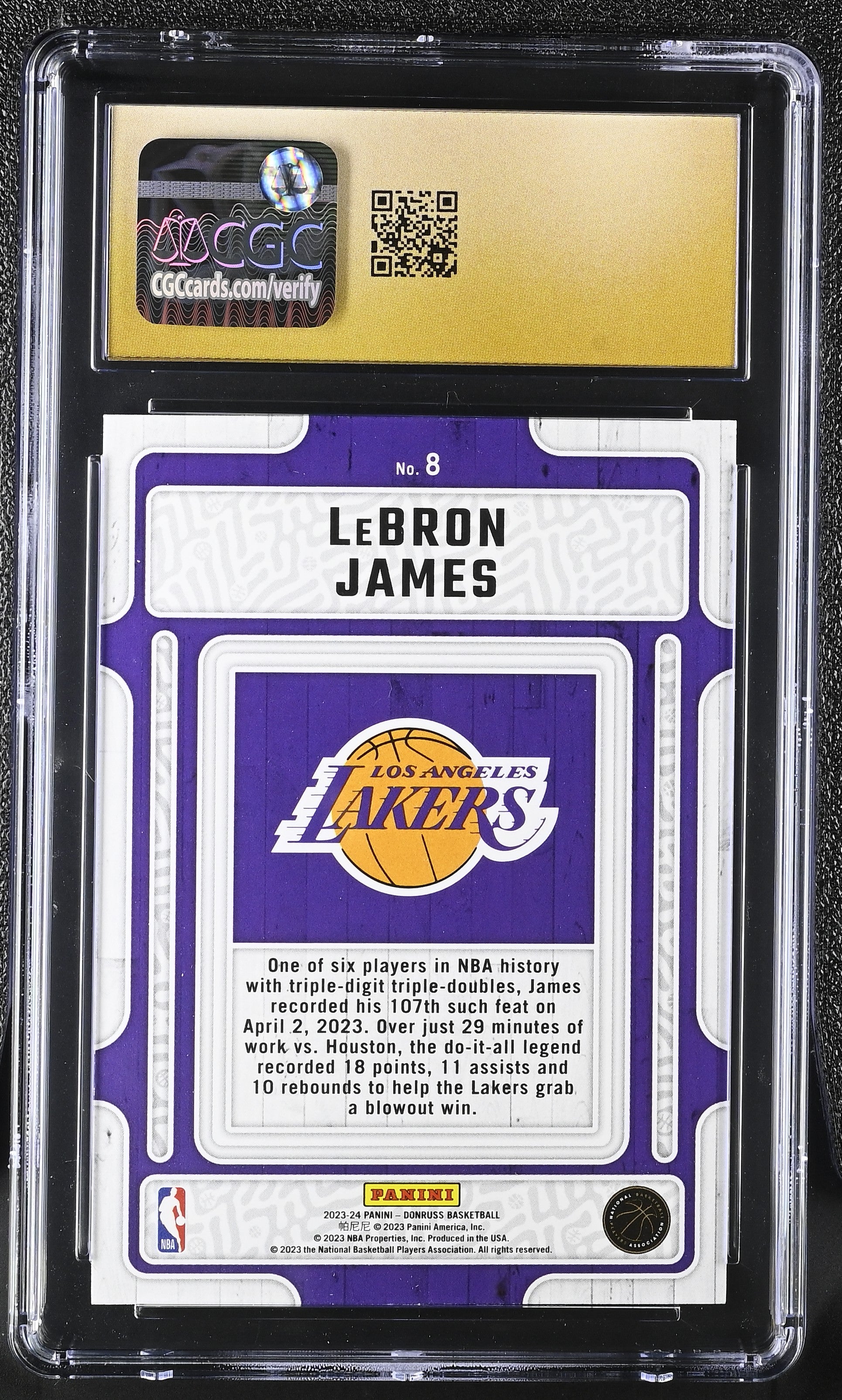 2023-24 Donruss Hardwood Masters – LeBron James Press Proof – CGC 10 Pristine