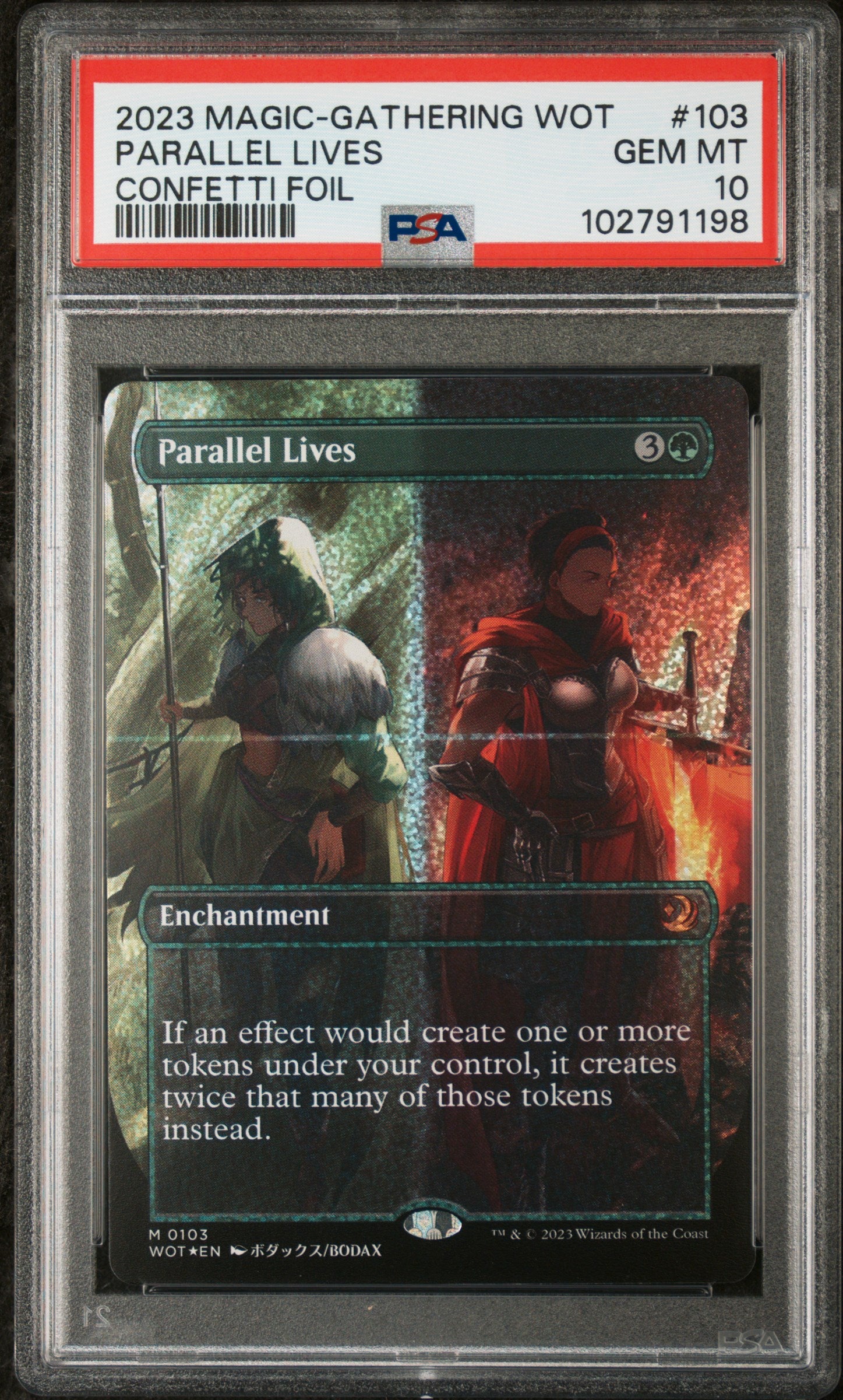 2023 MTG Wilds of Eldraine – Parallel Lives #103 Confetti Foil – PSA 10 Gem Mint
