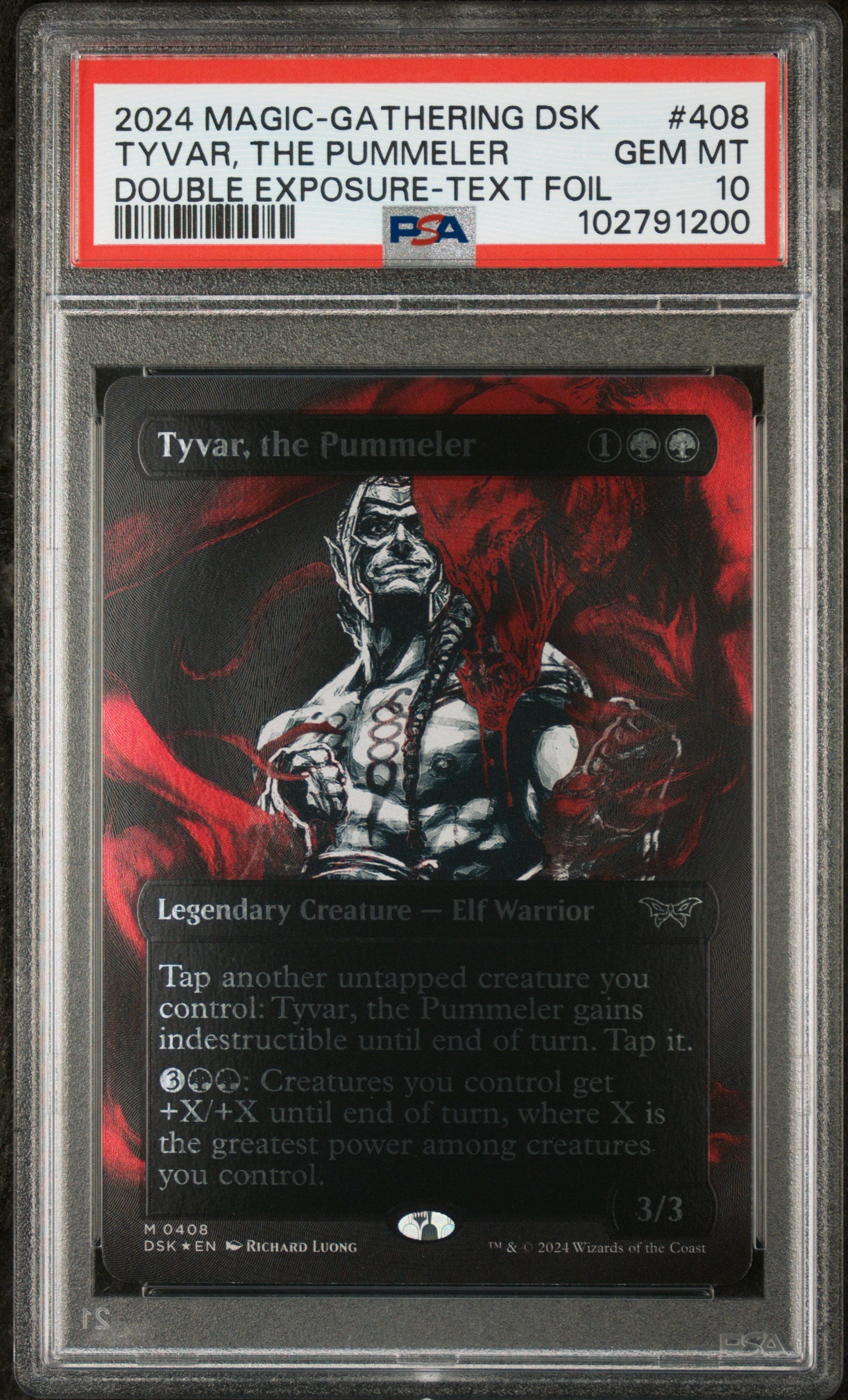 2024 MTG Duskmourn: House of Horror – Kaito, Bane of Nightmares #409 (Textured Double Exposure Foil) – PSA 10