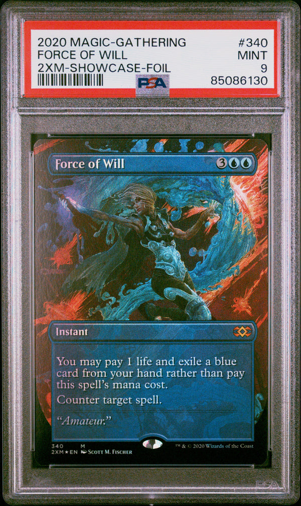 MAGIC THE GATHERING DOUBLE MASTERS SHOWCASE-FOIL FORCE OF WILL PSA 9