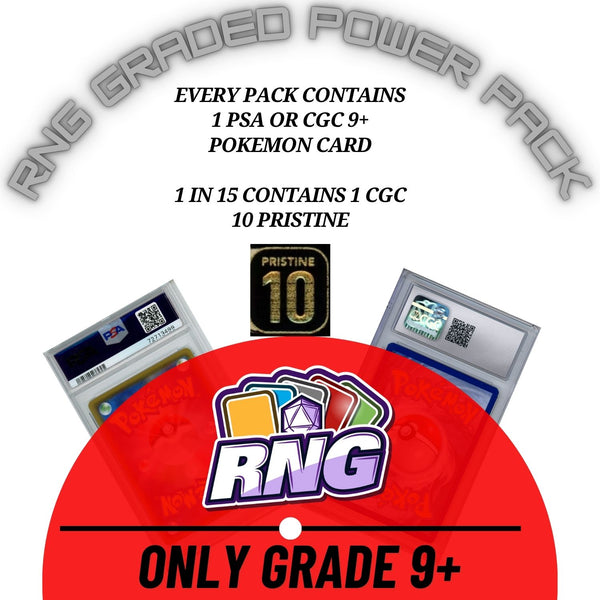 Graded Power Pack | Graded Trading Card By PSA Or CGC 9+ Mint Only | 1 IN 15 Chance of getting 10 Black Label from CGC