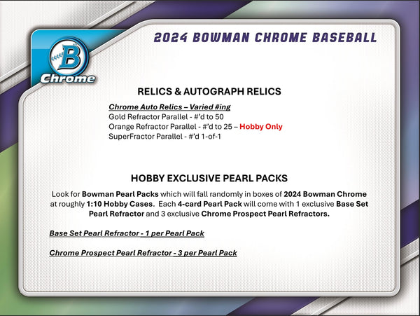 2024 Bowman Chrome Baseball Hobby Box