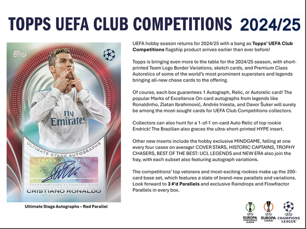 2024/25 Topps UEFA Club Competitions Soccer Hobby Box