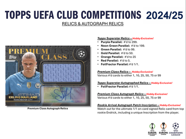 2024/25 Topps UEFA Club Competitions Soccer Hobby Box