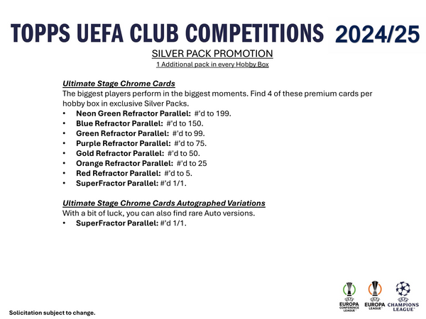 2024/25 Topps UEFA Club Competitions Soccer Hobby Box