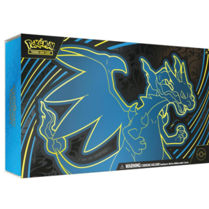 Pokémon toy packaging with a dragon-like creature design on a black background