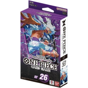 One Piece card game packaging with character illustration on a white background