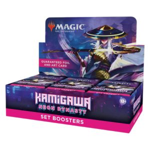 Card game booster pack with Kamigawa Set Boosters branding on a white background