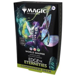 Magic the Gathering card game box with character illustration on black background