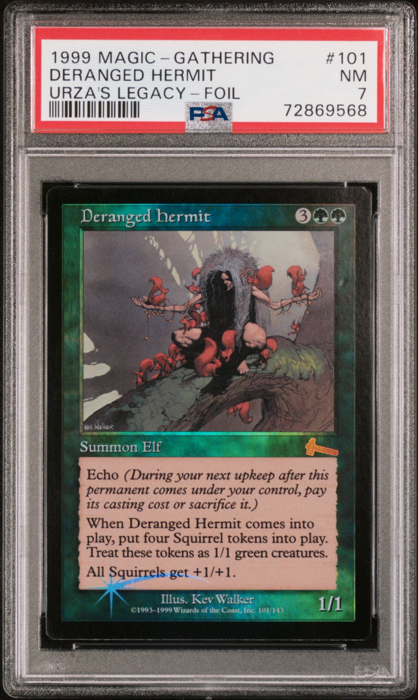1999 MAGIC THE GATHERING URZA'S LEGACY #101 DERANGED HERMIT URZA'S LEGACY-FOIL