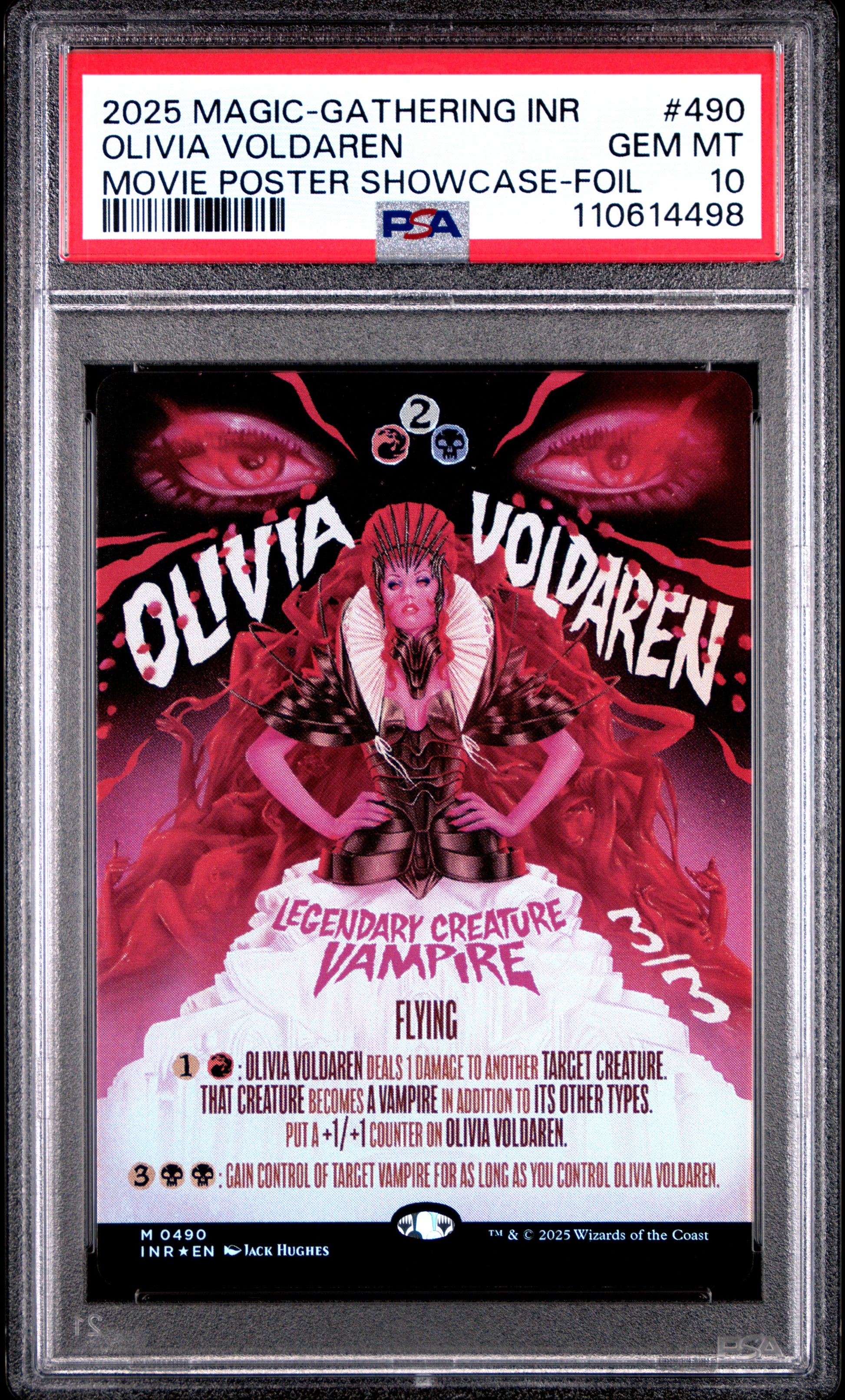 2025 MTG Innistrad Remastered Olivia Voldaren #490 – Movie Poster Showcase Foil – PSA 10